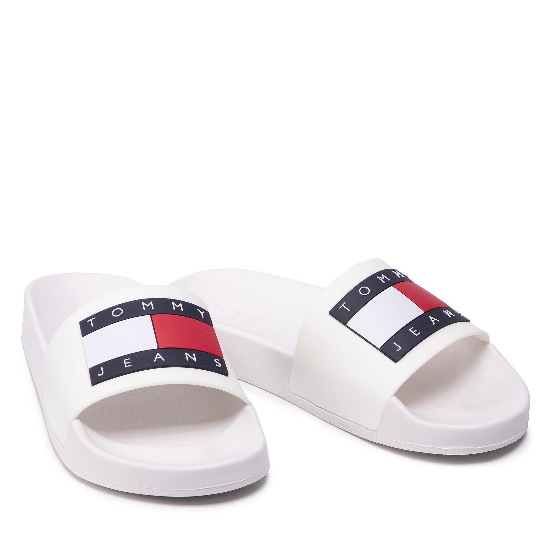 Tommy Jeans Șlapi Flag Pool Slide EN0EN01889 Alb - Pled.ro