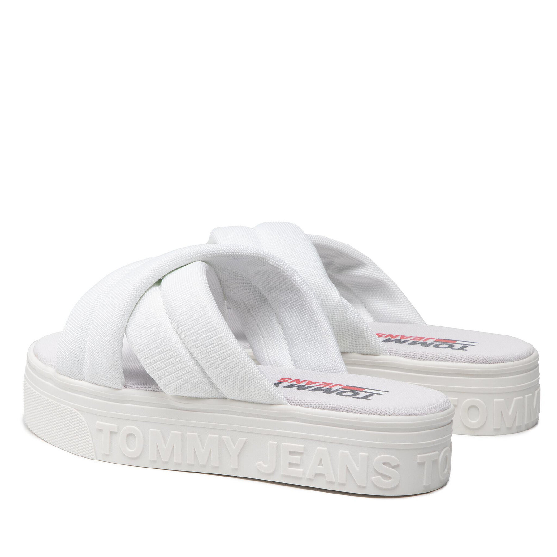 Tommy Jeans Șlapi Flatform Sandal EN0EN01798 Alb - Pled.ro