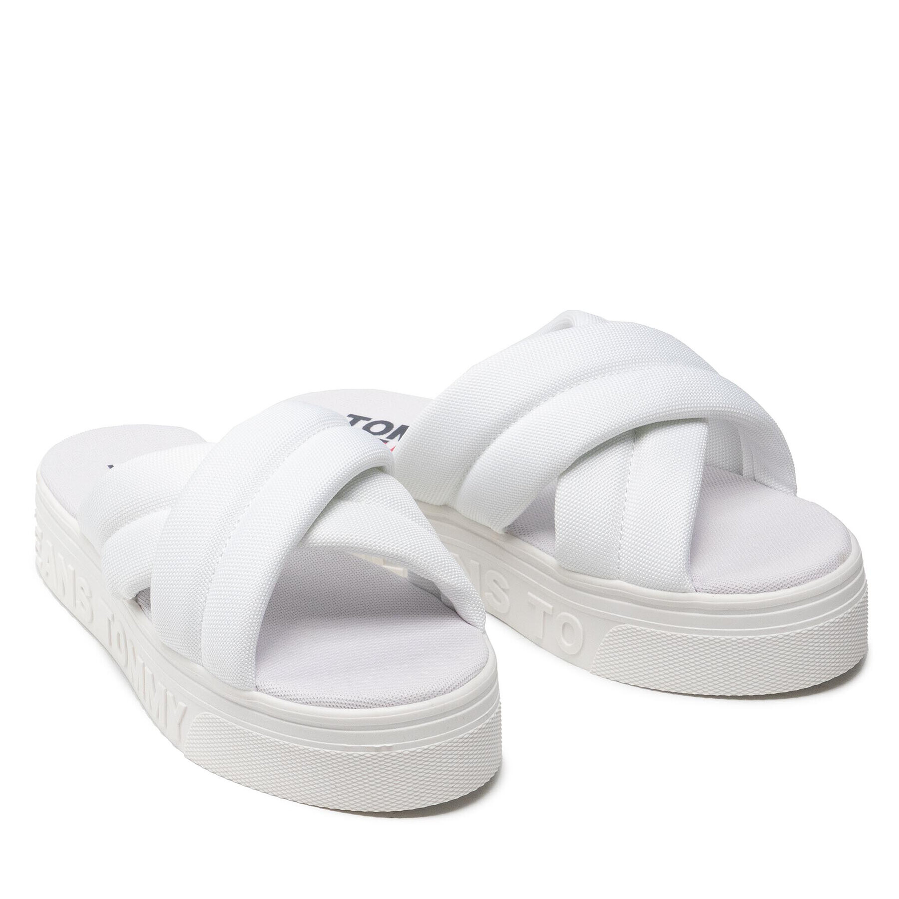 Tommy Jeans Șlapi Flatform Sandal EN0EN01798 Alb - Pled.ro