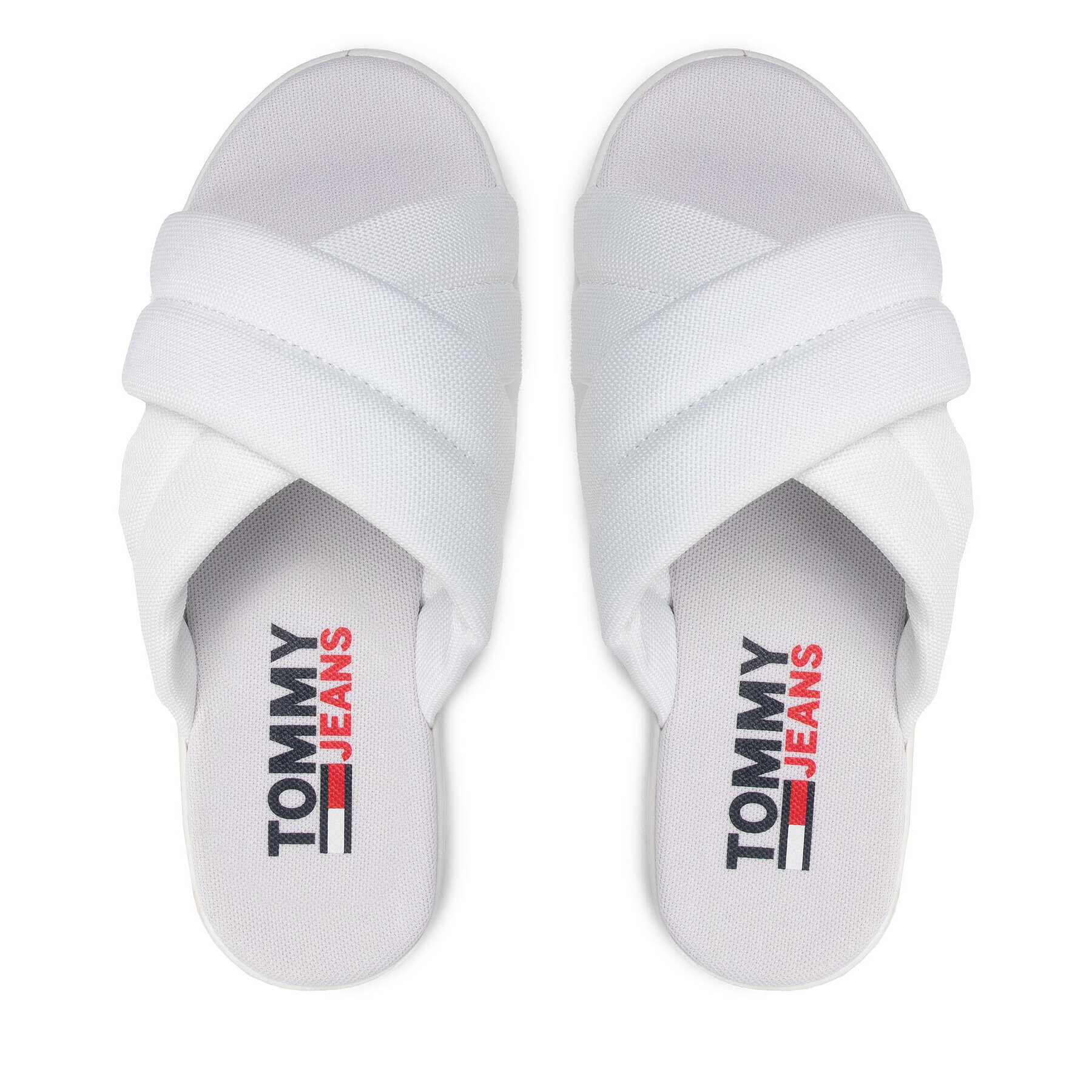 Tommy Jeans Șlapi Flatform Sandal EN0EN01798 Alb - Pled.ro