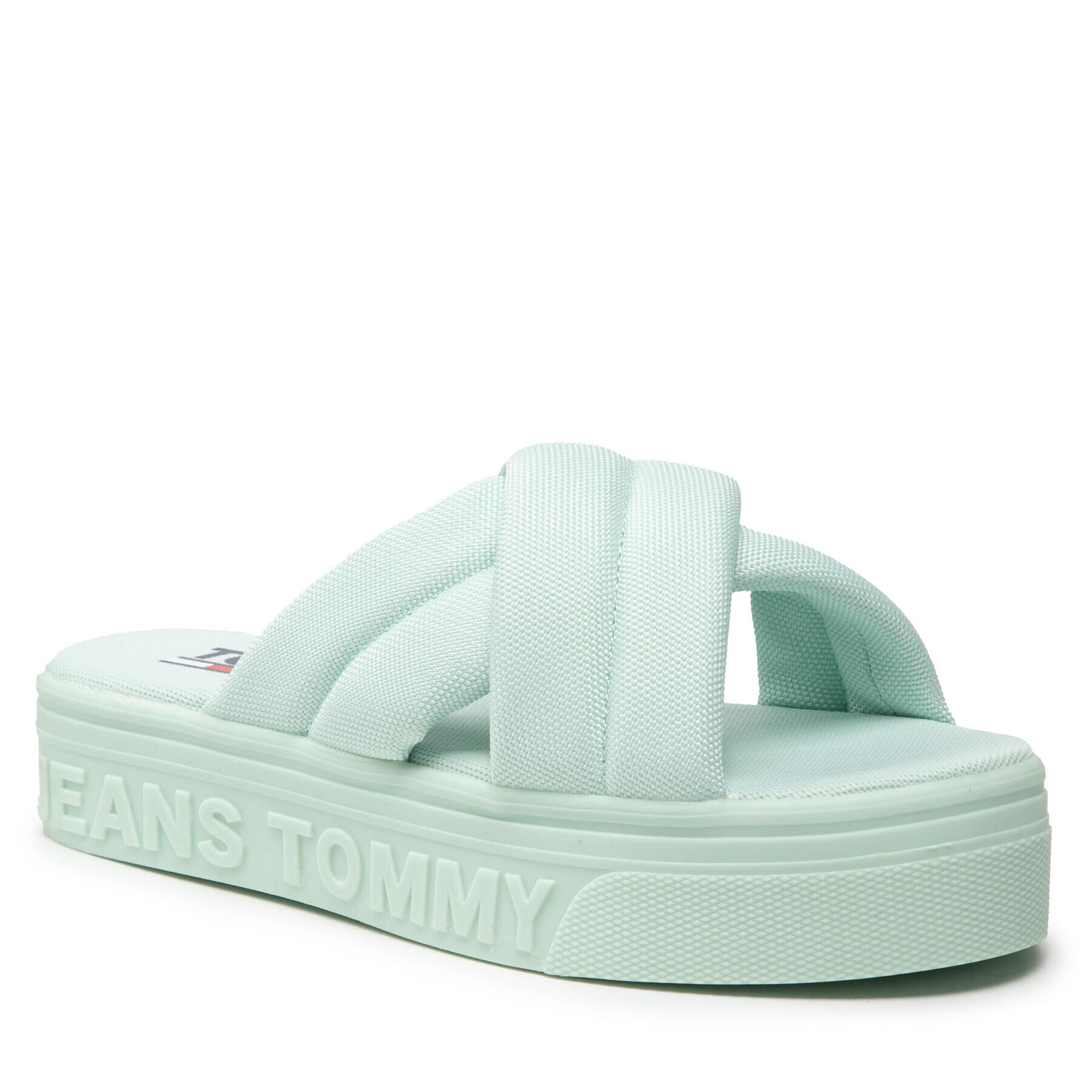 Tommy Jeans Șlapi Flatform Sandal EN0EN01798 Verde - Pled.ro