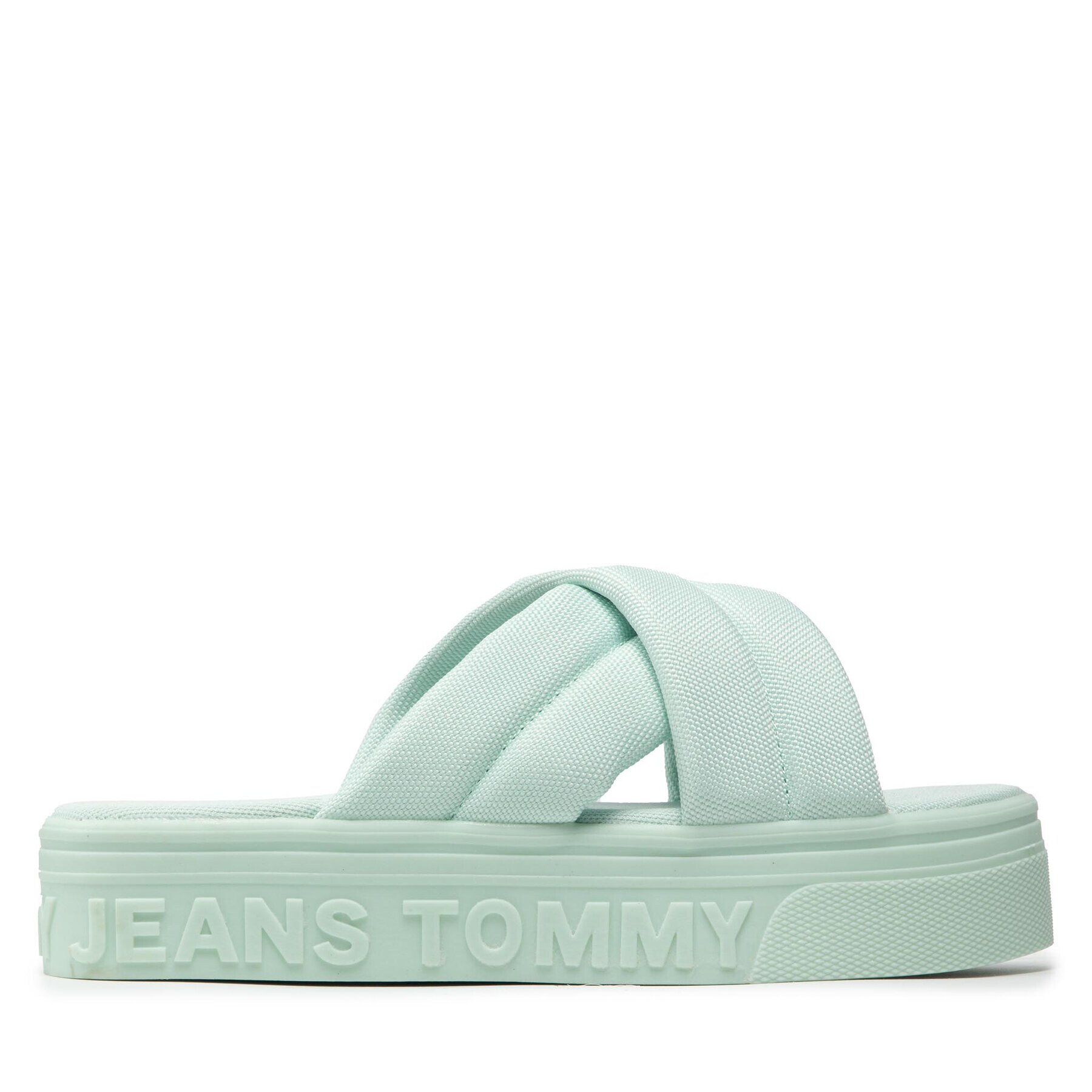 Tommy Jeans Șlapi Flatform Sandal EN0EN01798 Verde - Pled.ro