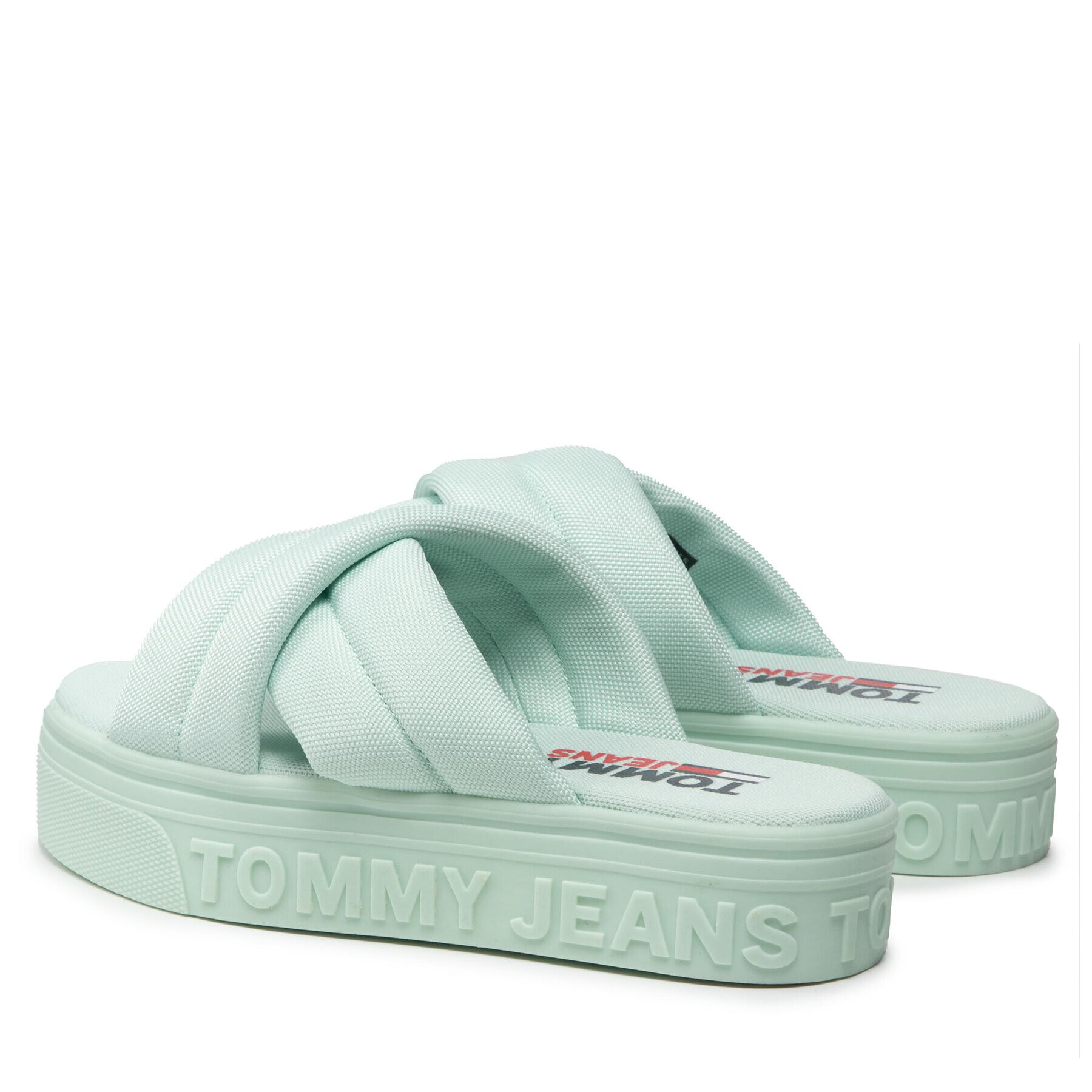 Tommy Jeans Șlapi Flatform Sandal EN0EN01798 Verde - Pled.ro