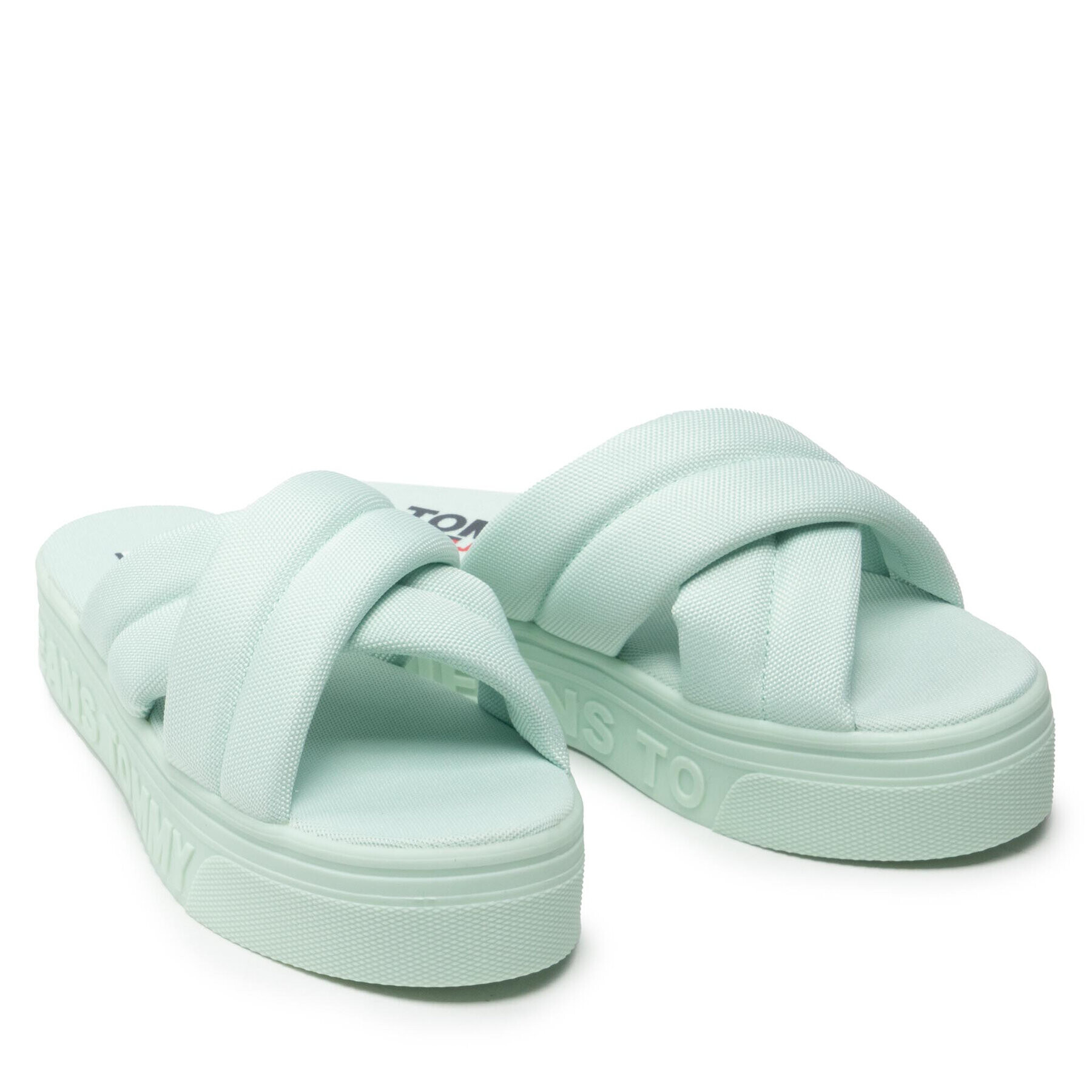 Tommy Jeans Șlapi Flatform Sandal EN0EN01798 Verde - Pled.ro