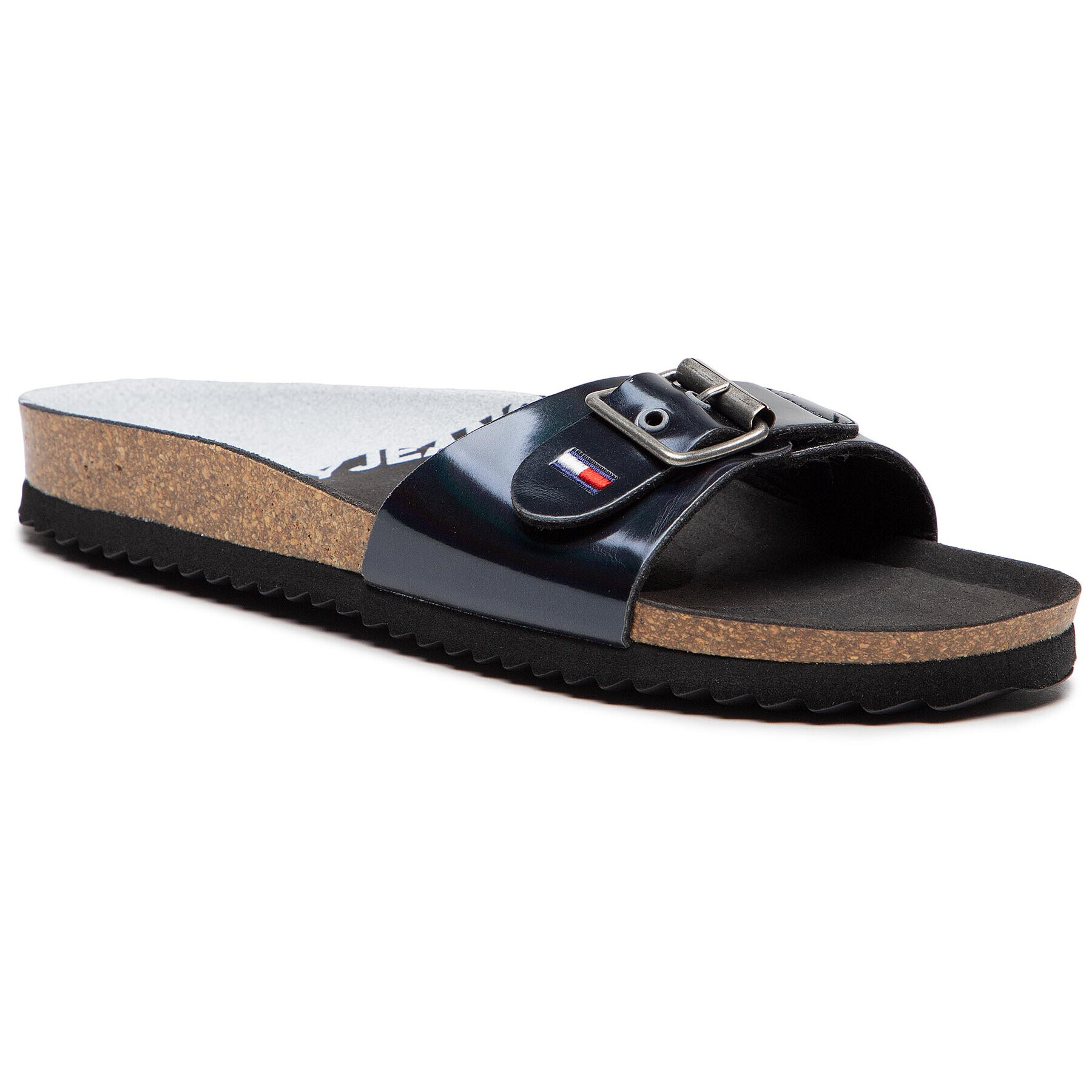 Tommy Jeans Șlapi Iridescent Flat Mule EN0EN01328 Negru - Pled.ro