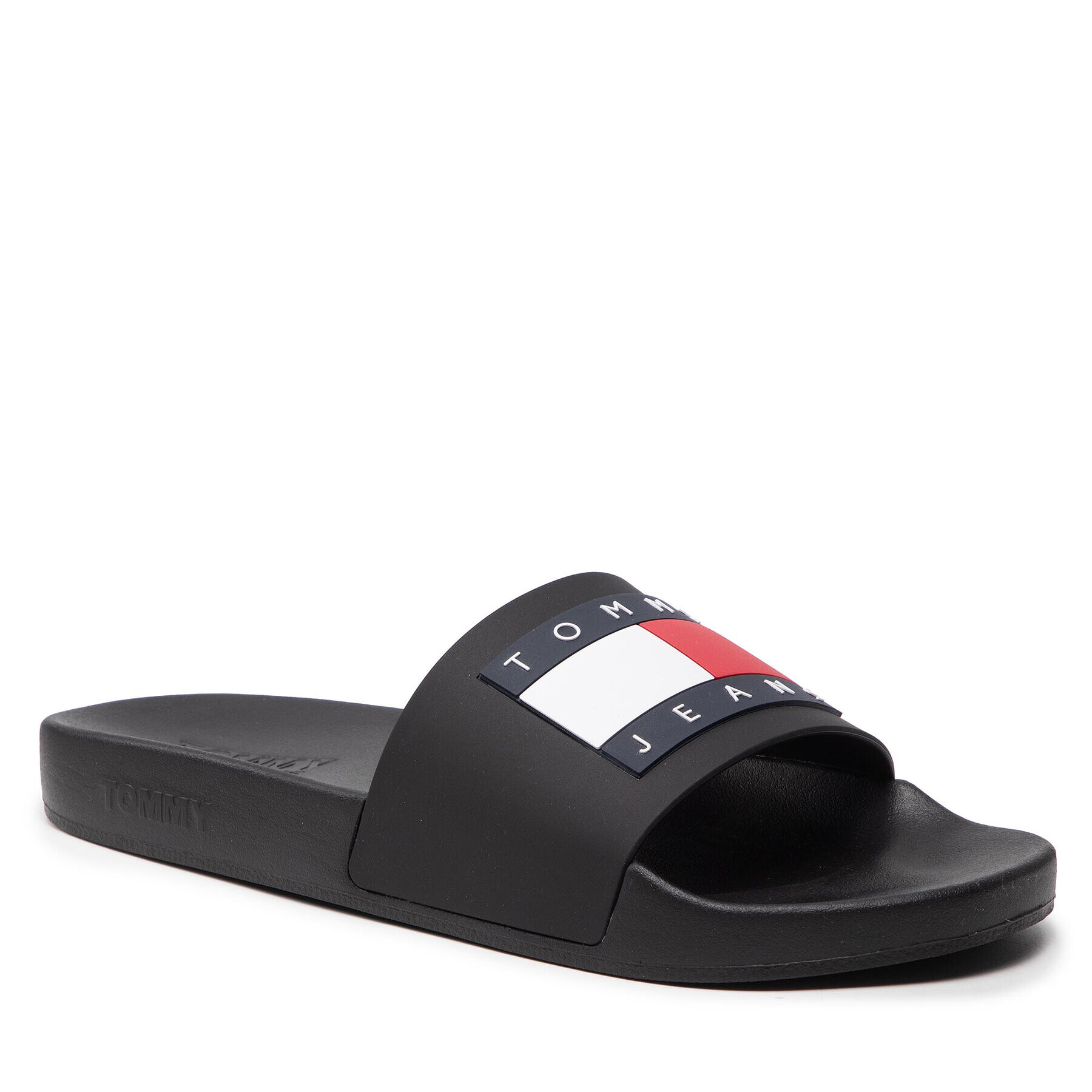 Tommy Jeans Șlapi Mens Flag Pool Slide EM0EM01021 Negru - Pled.ro