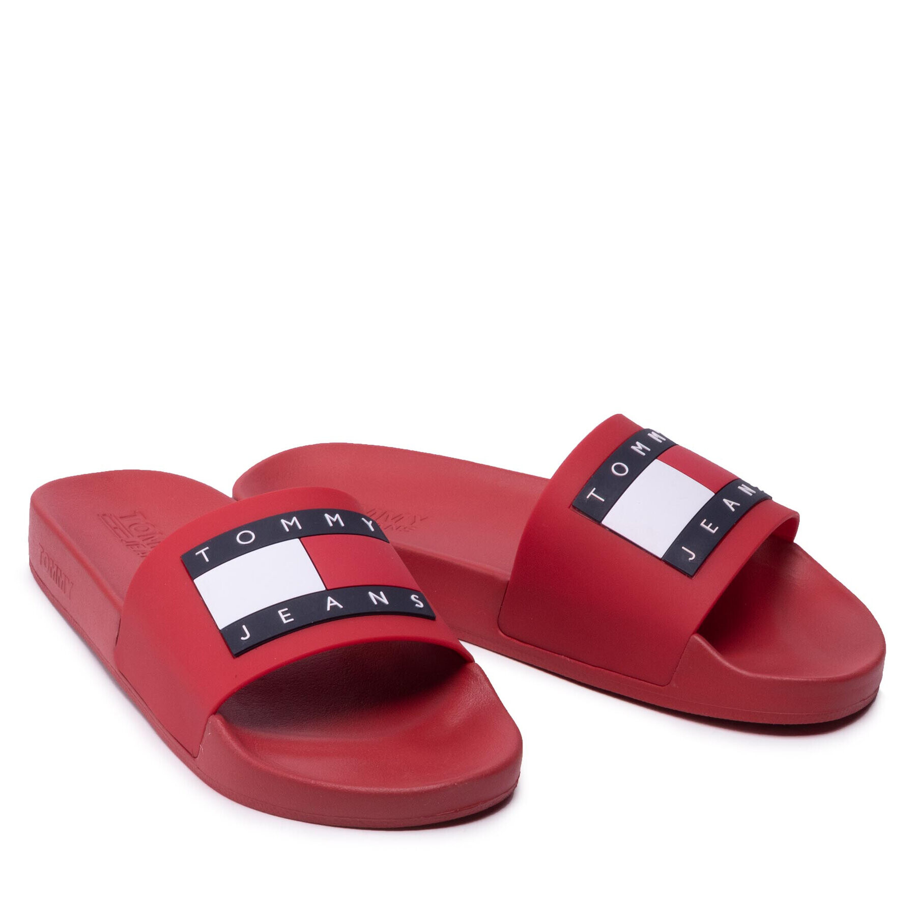 Tommy Jeans Șlapi Mens Flag Pool Slide EM0EM01021 Roșu - Pled.ro