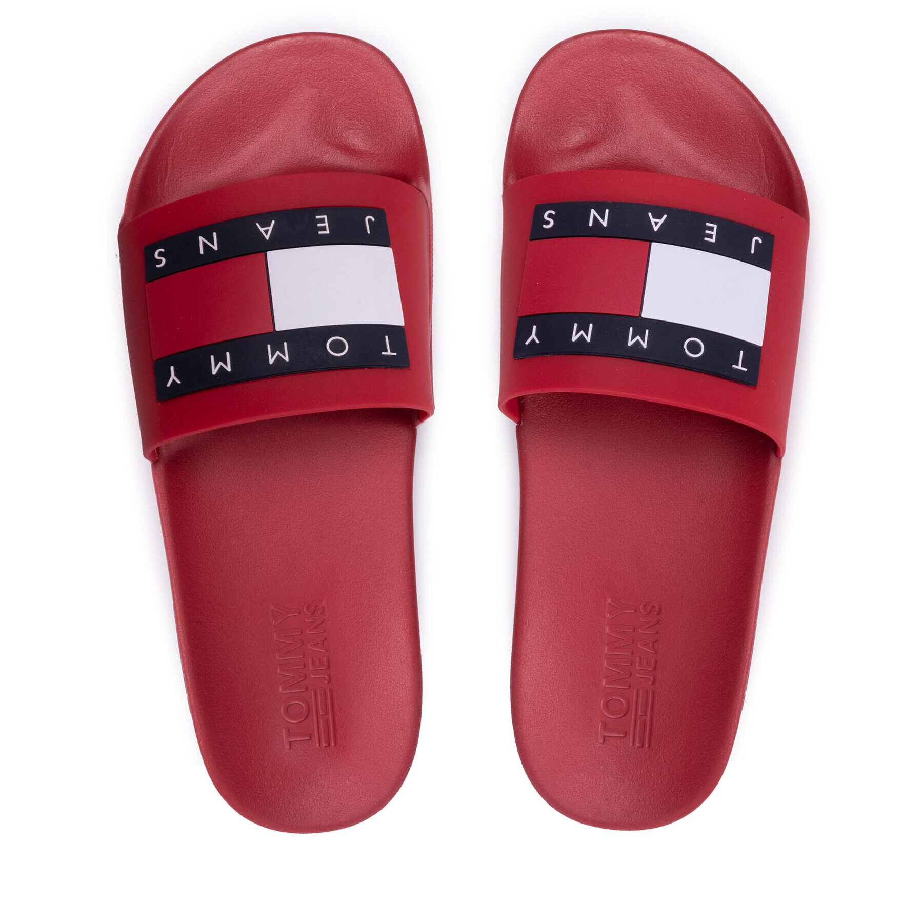 Tommy Jeans Șlapi Mens Flag Pool Slide EM0EM01021 Roșu - Pled.ro