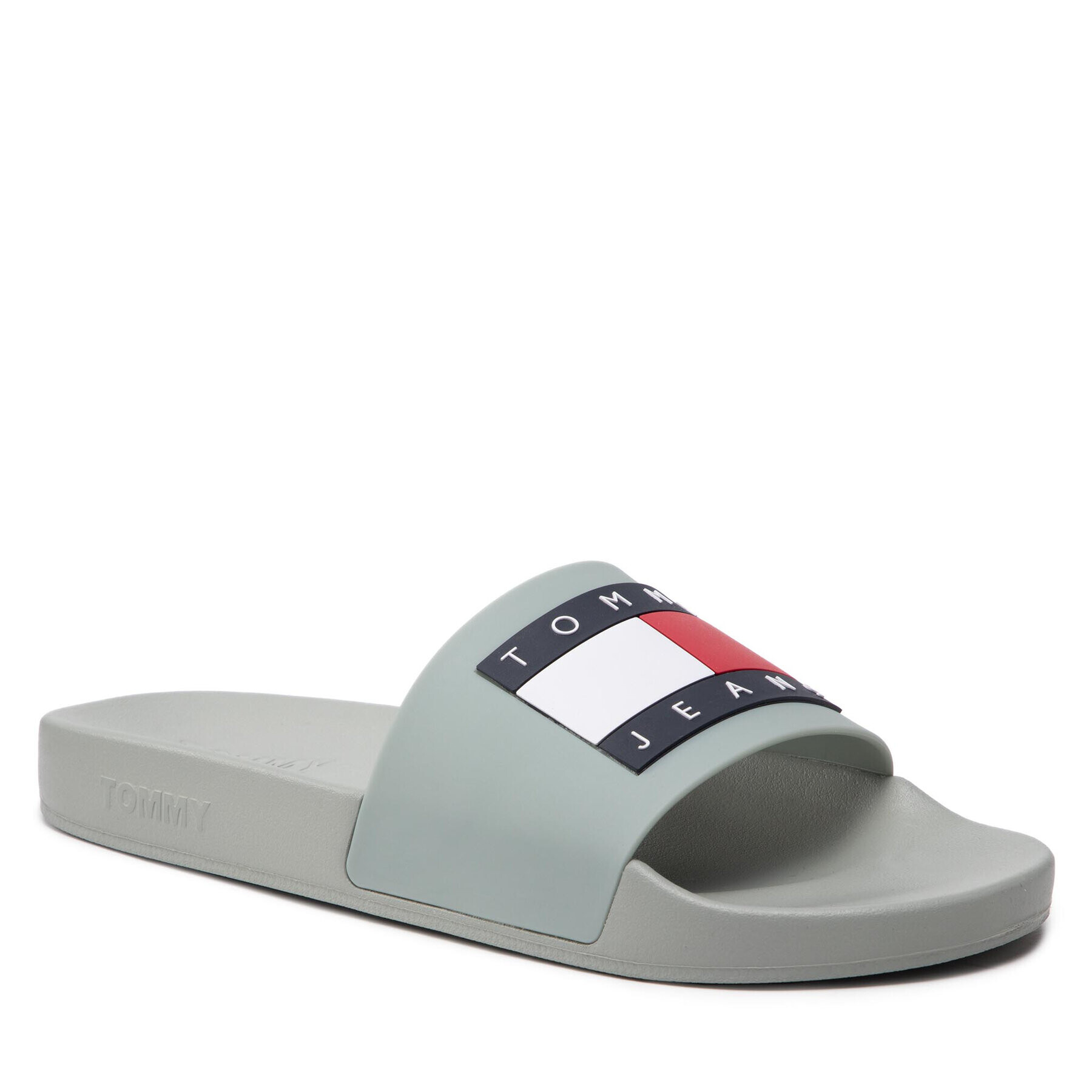 Tommy Jeans Șlapi Mens Flag Pool Slide EM0EM01021 Verde - Pled.ro