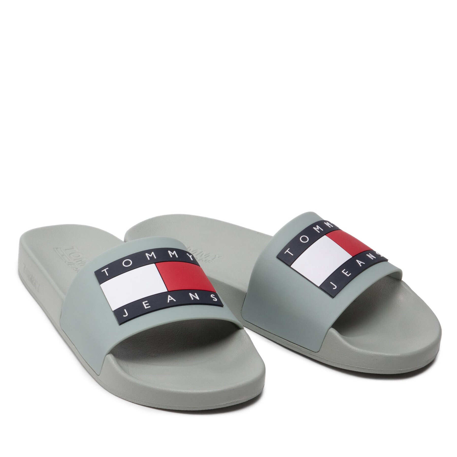 Tommy Jeans Șlapi Mens Flag Pool Slide EM0EM01021 Verde - Pled.ro