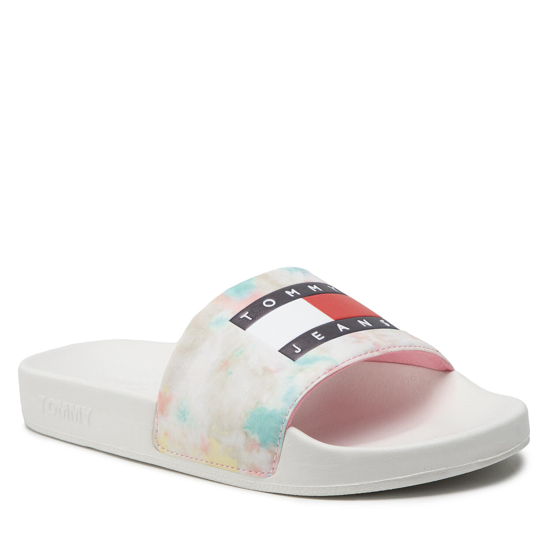 Tommy Jeans Șlapi Tie Dye Pool Slide EN0EN01886 Alb - Pled.ro