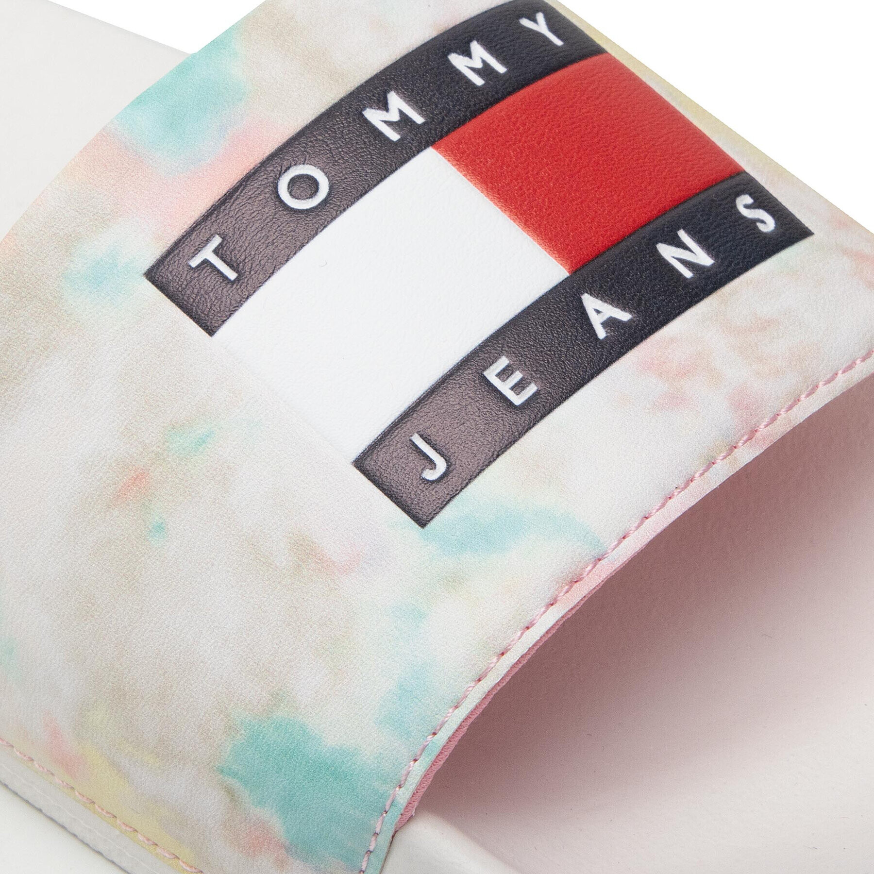 Tommy Jeans Șlapi Tie Dye Pool Slide EN0EN01886 Alb - Pled.ro