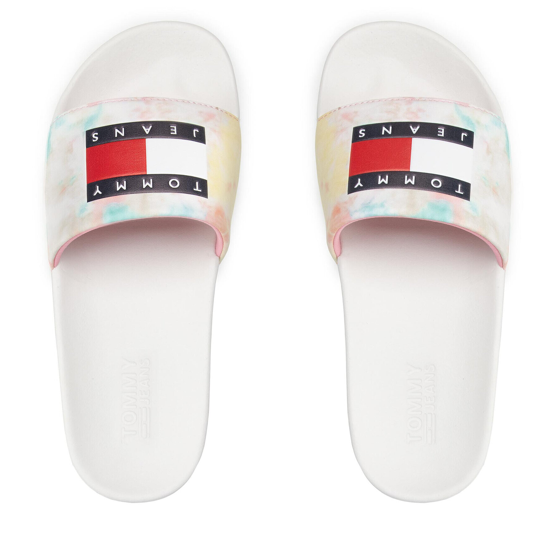 Tommy Jeans Șlapi Tie Dye Pool Slide EN0EN01886 Alb - Pled.ro