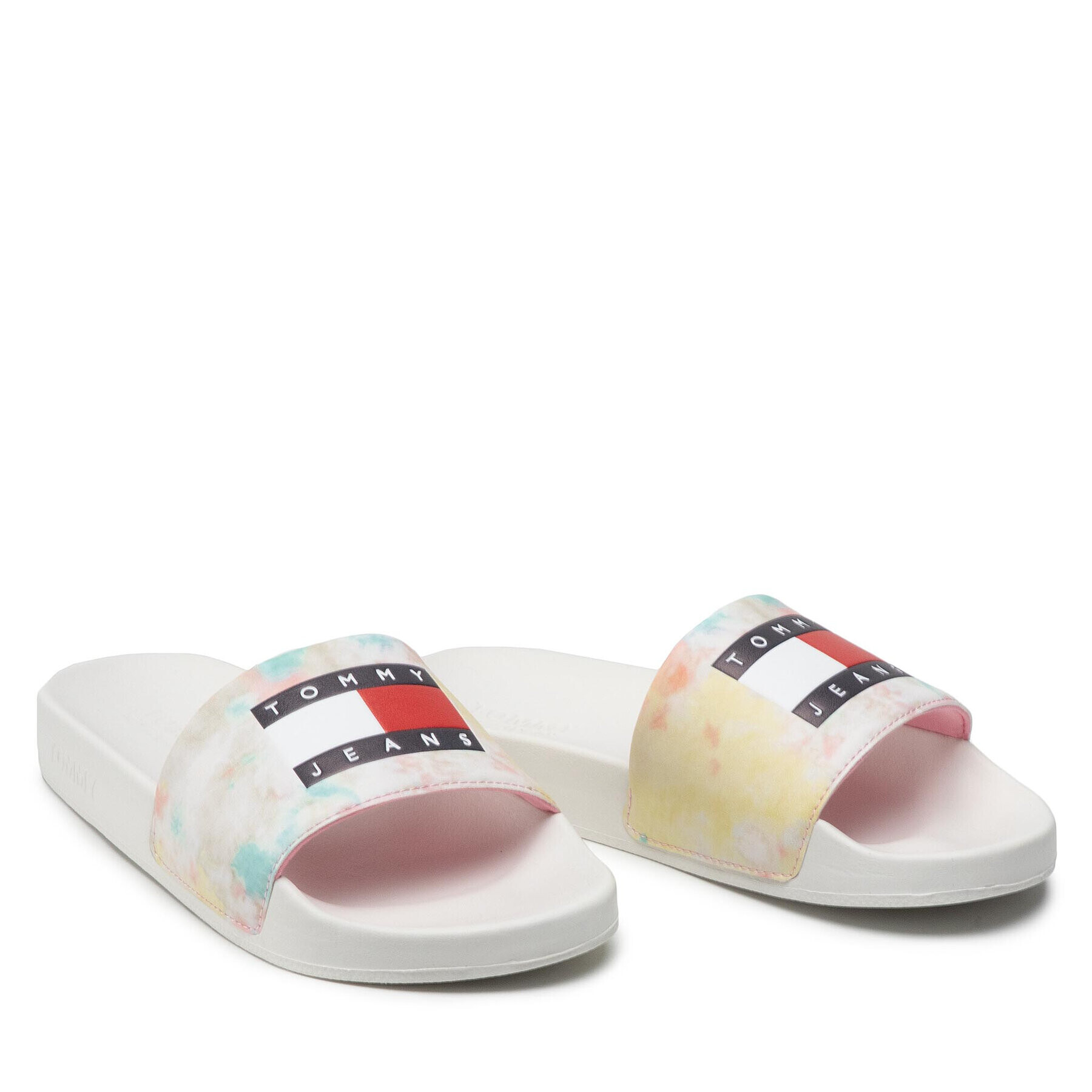 Tommy Jeans Șlapi Tie Dye Pool Slide EN0EN01886 Alb - Pled.ro