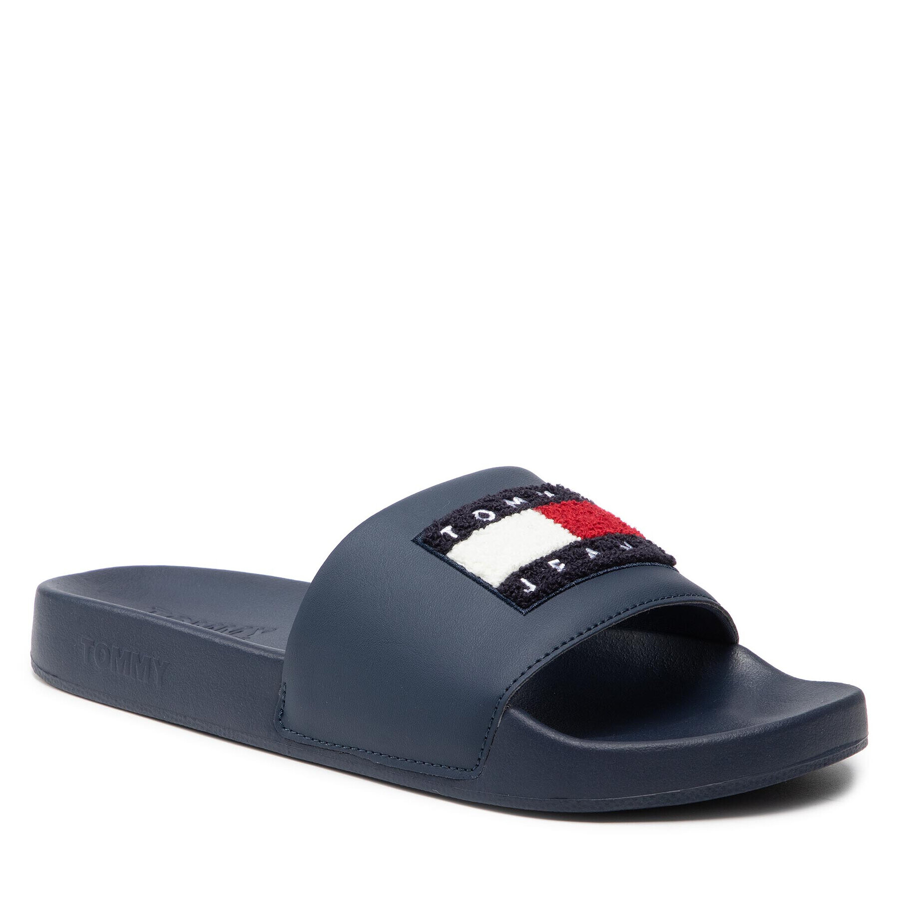 Tommy Jeans Șlapi Towelling Flag Pool Slide EM0EM00870 Bleumarin - Pled.ro