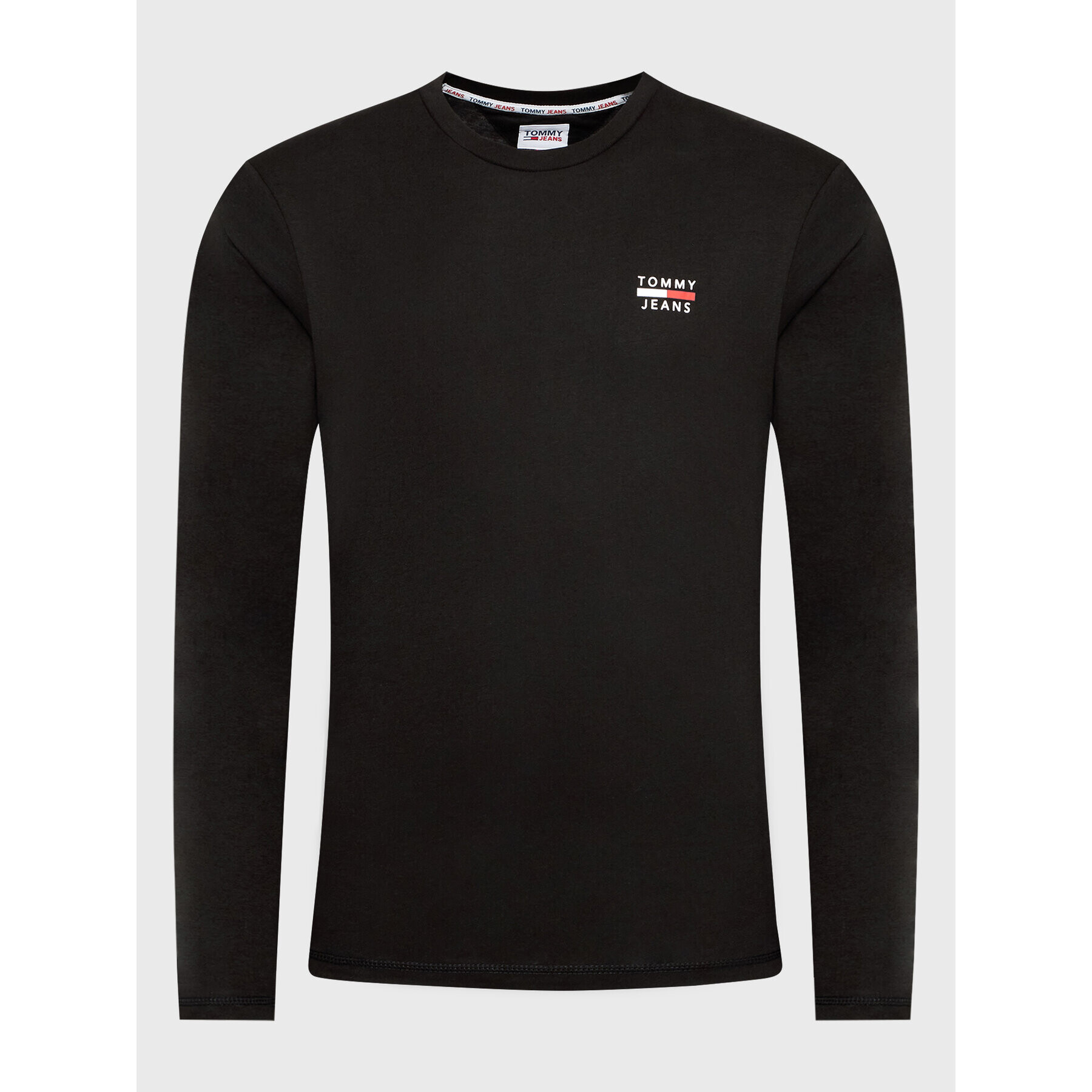 Tommy Jeans Longsleeve Chest Logo DM0DM14316 Negru Regular Fit - Pled.ro