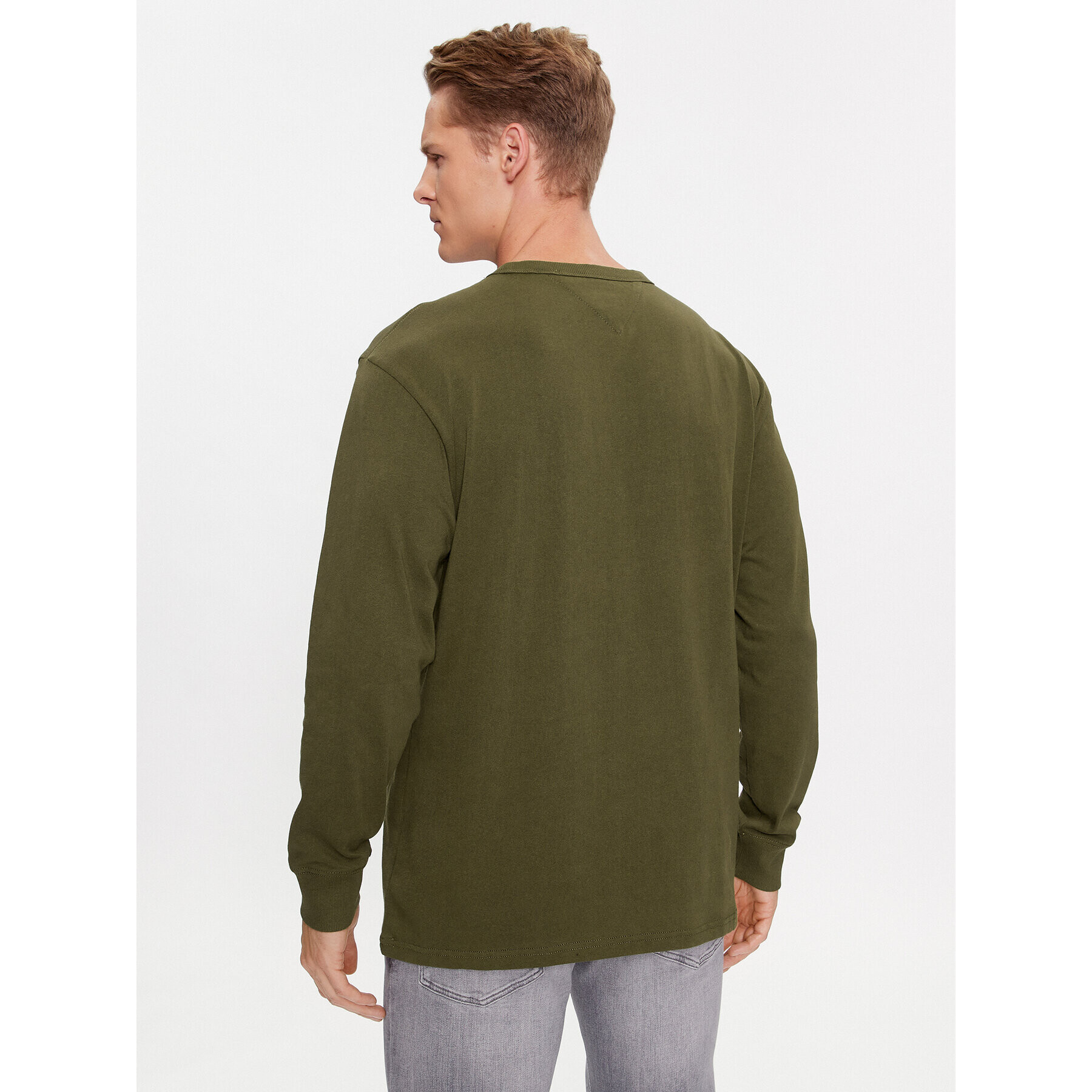 Tommy Jeans Longsleeve Classic Xs Badge DM0DM17816 Verde Classic Fit - Pled.ro