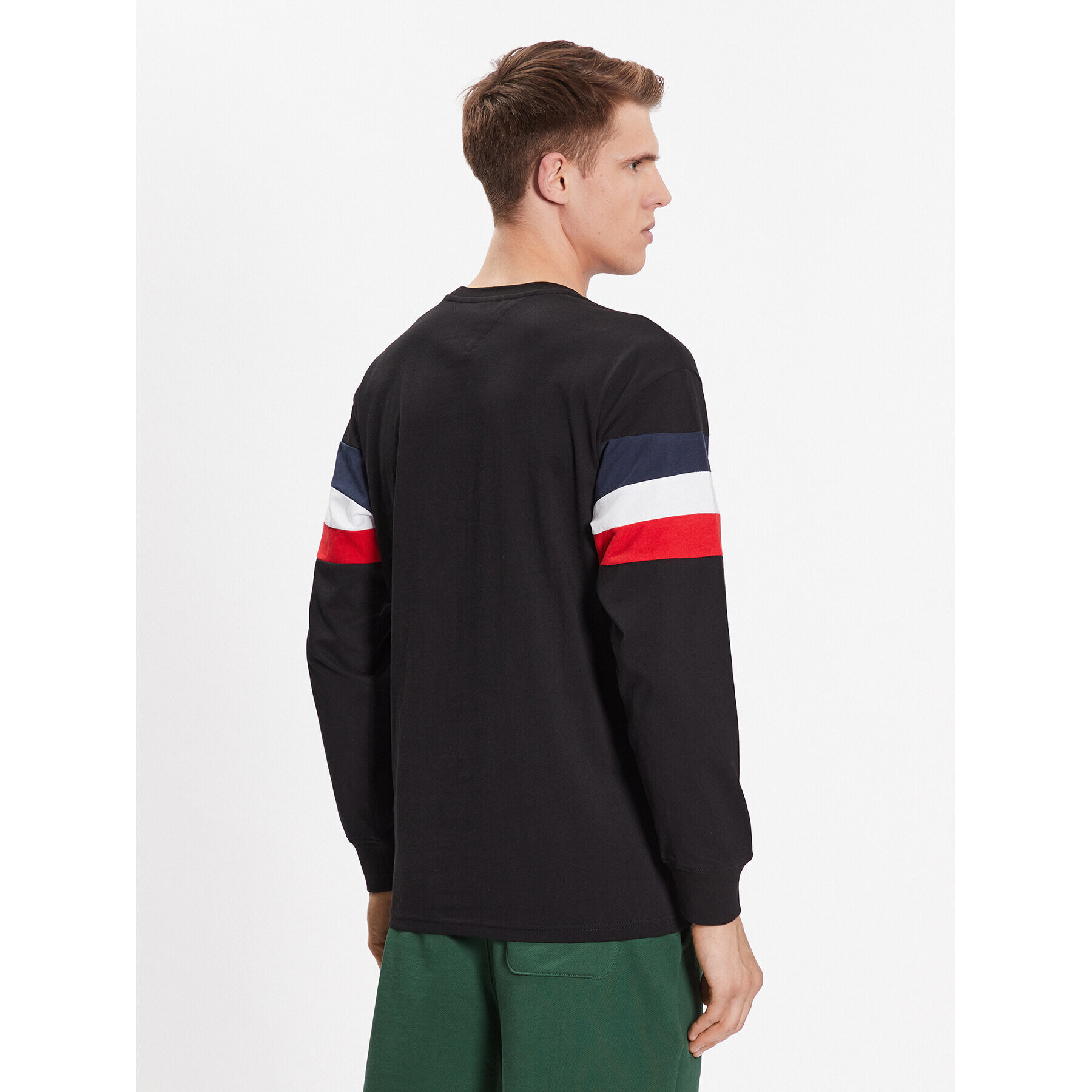 Tommy Jeans Longsleeve Colorblock DM0DM16834 Negru Relaxed Fit - Pled.ro