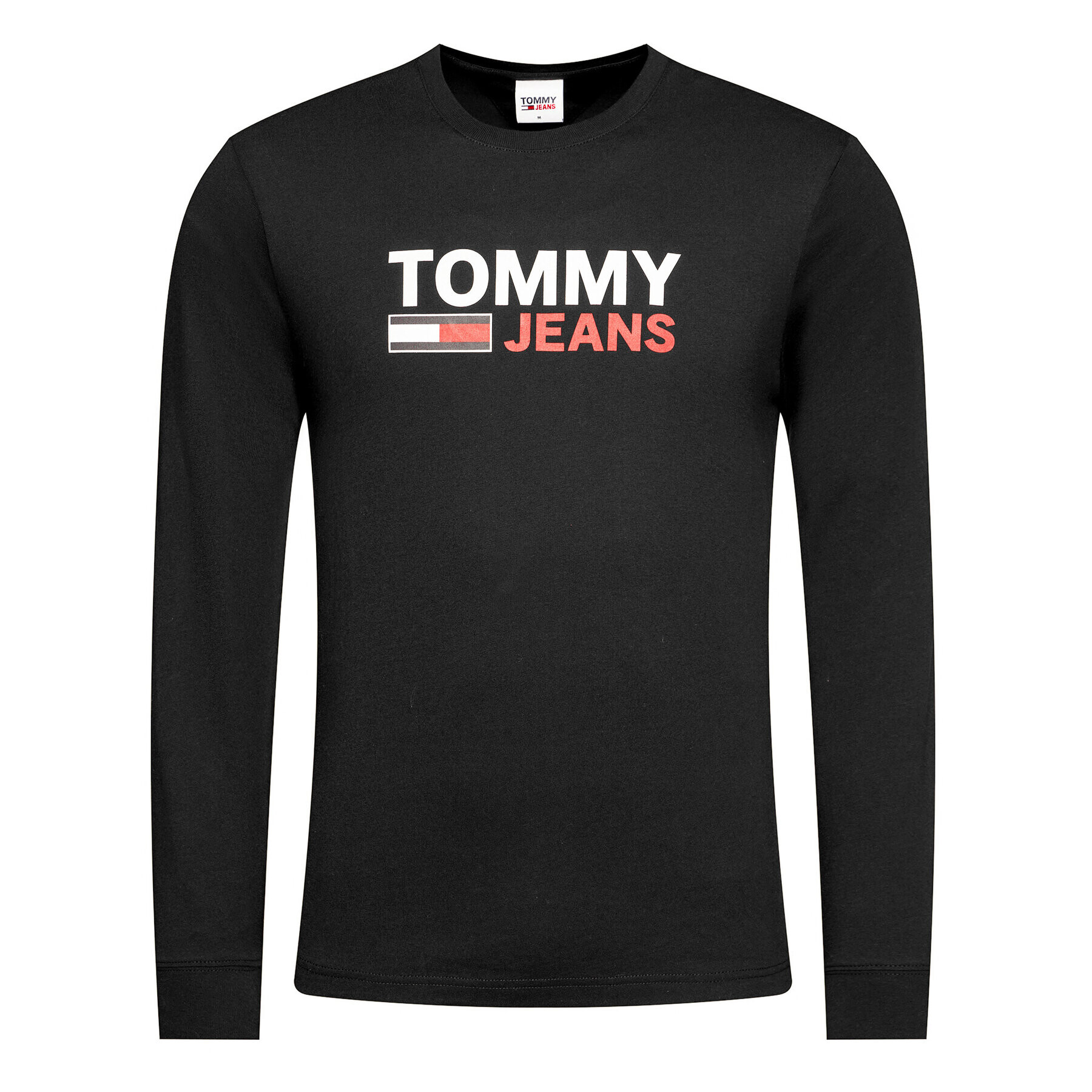 Tommy Jeans Longsleeve Corp Logo Tee DM0DM09487 Negru Regular Fit - Pled.ro