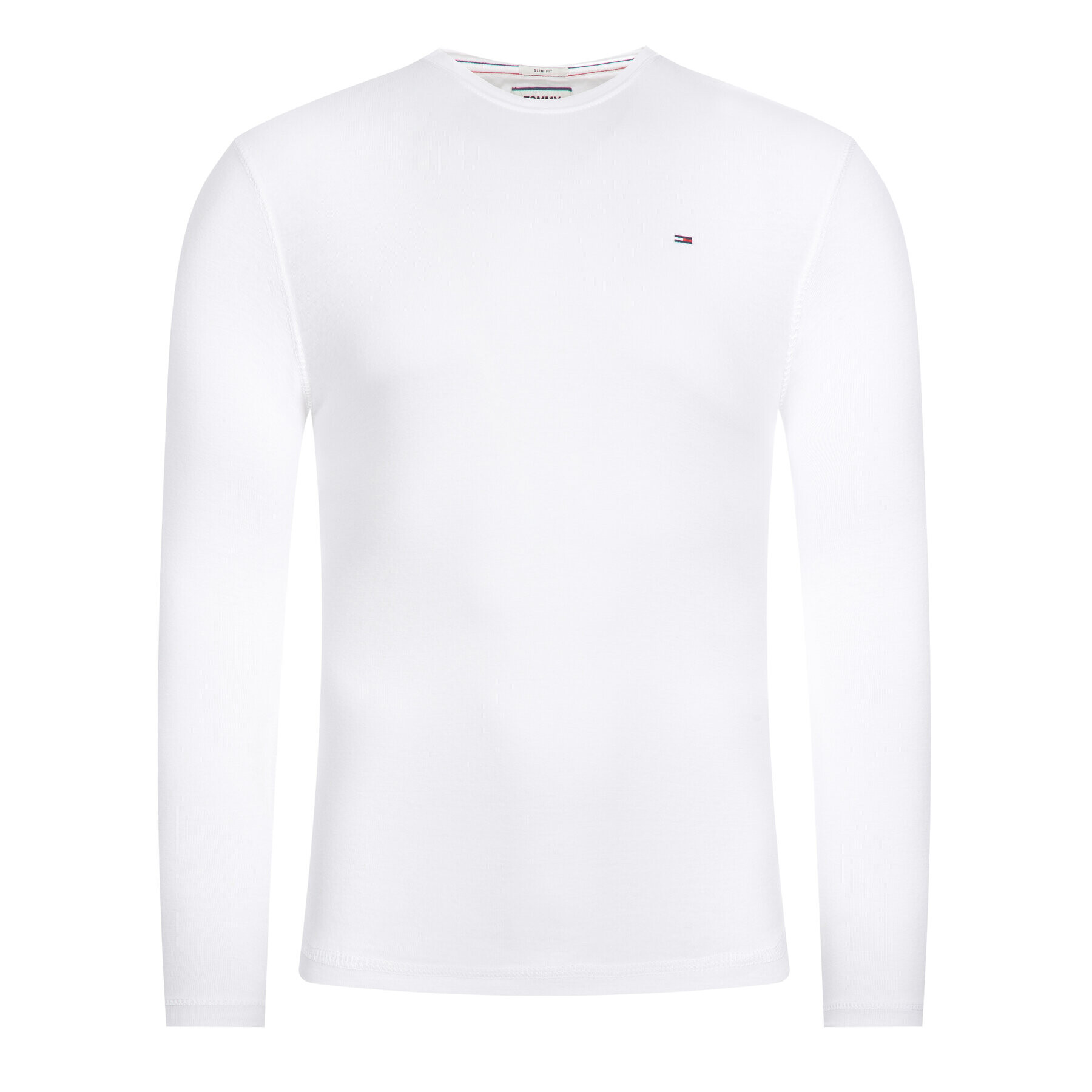 Tommy Jeans Longsleeve DM0DM04409 Alb Slim Fit - Pled.ro