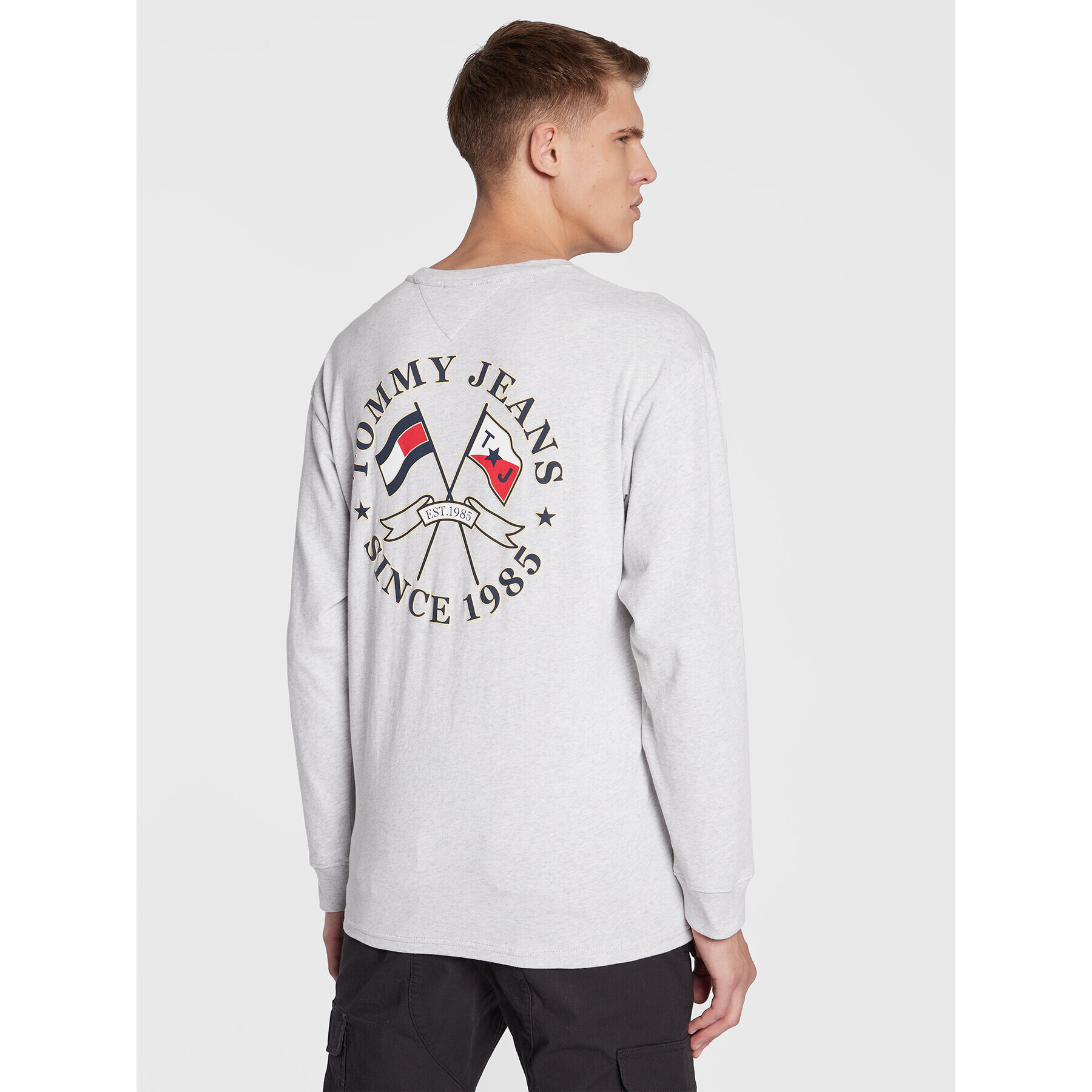 Tommy Jeans Longsleeve DM0DM14999 Gri Regular Fit - Pled.ro