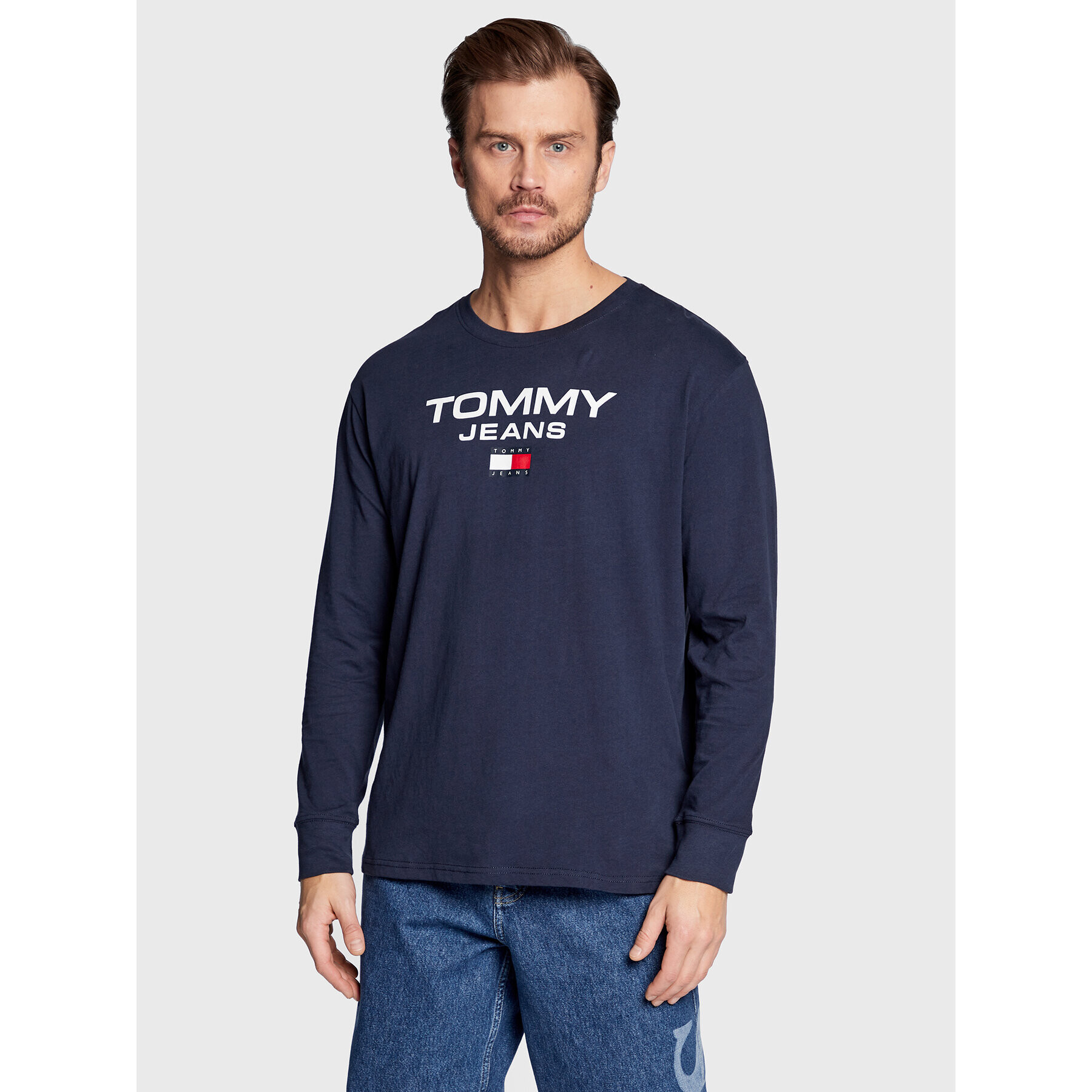 Tommy Jeans Longsleeve DM0DM15681 Bleumarin Regular Fit - Pled.ro