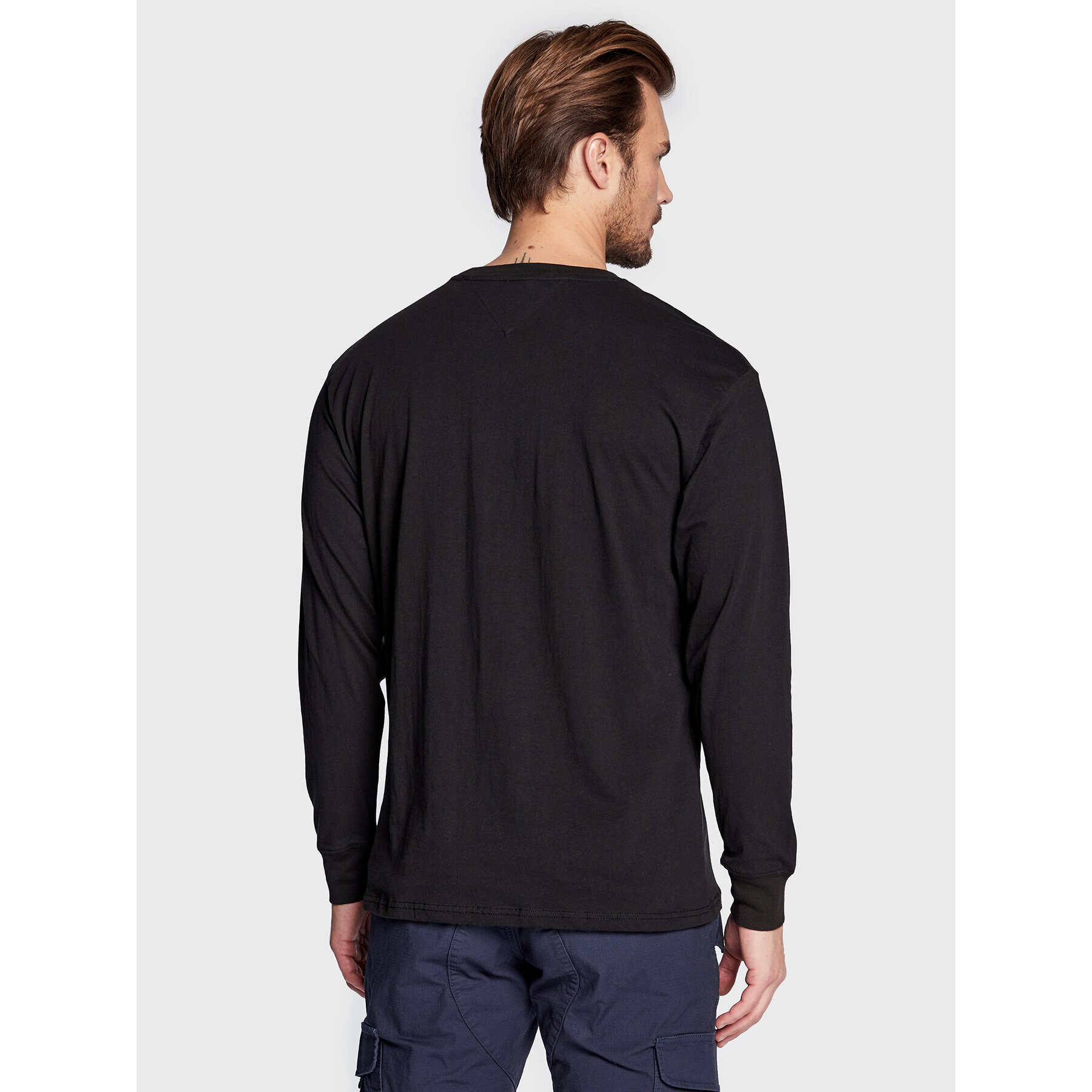 Tommy Jeans Longsleeve DM0DM15681 Negru Regular Fit - Pled.ro