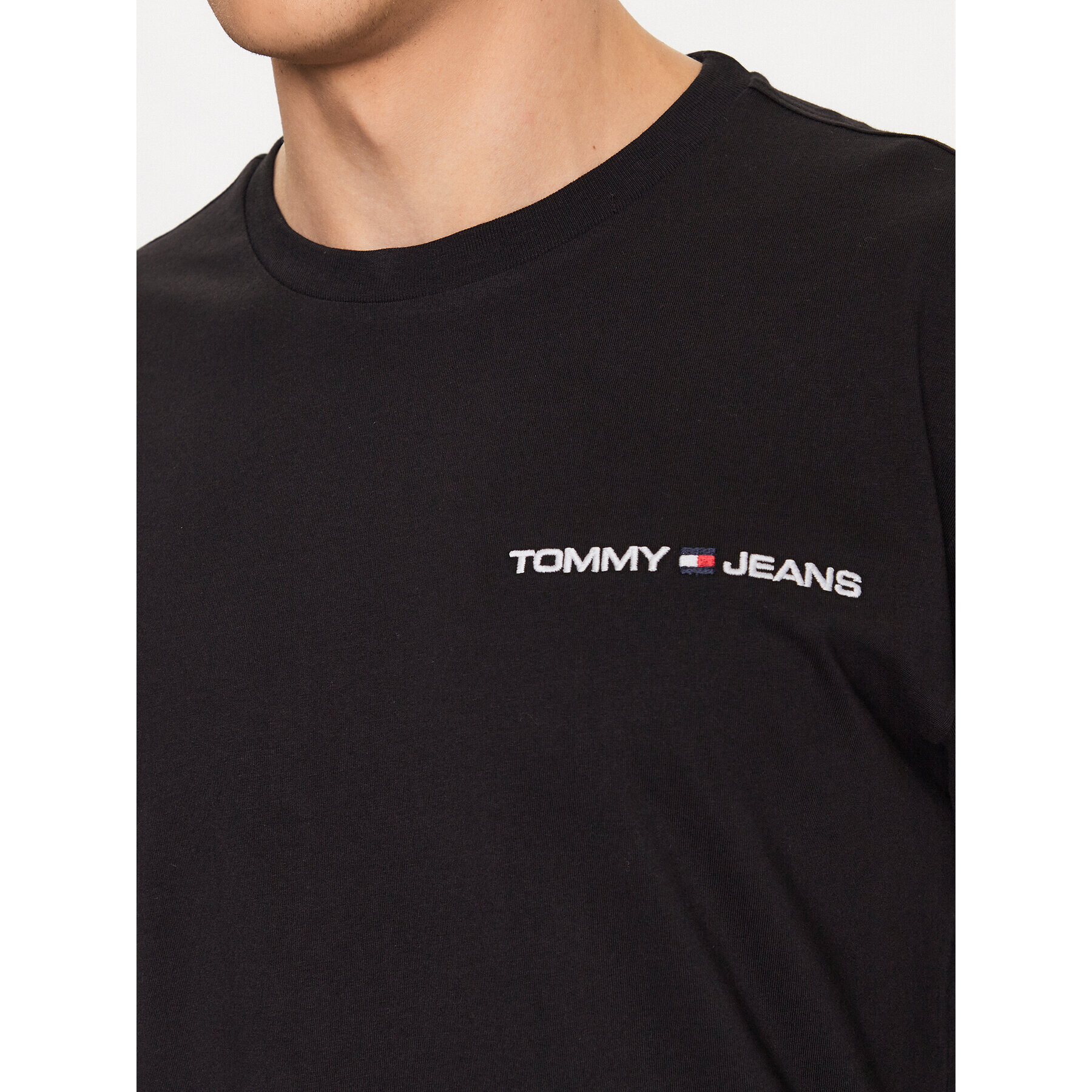 Tommy Jeans Longsleeve DM0DM16879 Negru Regular Fit - Pled.ro