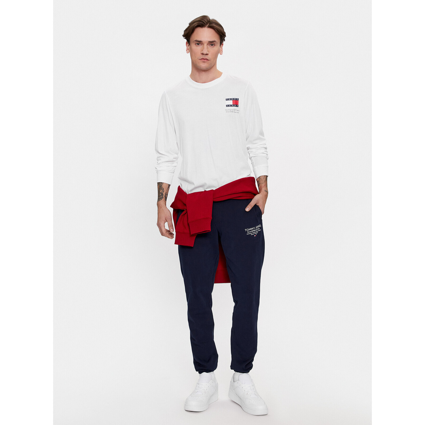 Tommy Jeans Set de 2 longlseeves Flag DM0DM18278 Colorat Slim Fit - Pled.ro