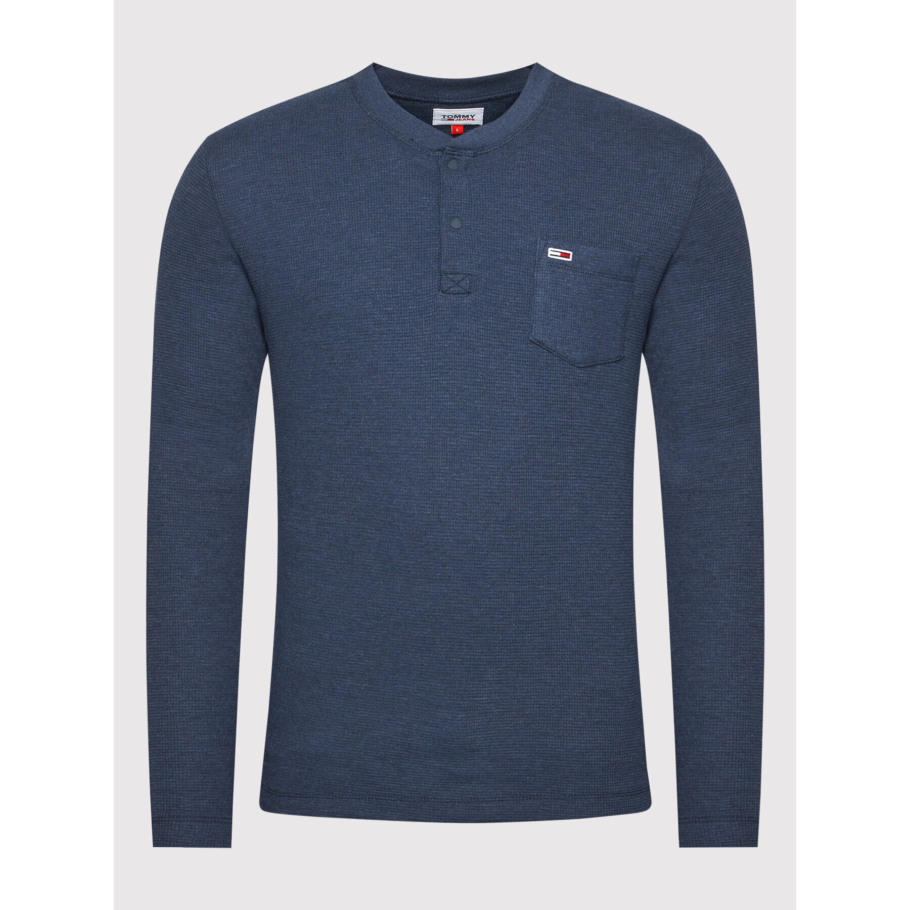 Tommy Jeans Longsleeve Henley DM0DM11438 Bleumarin Regular Fit - Pled.ro