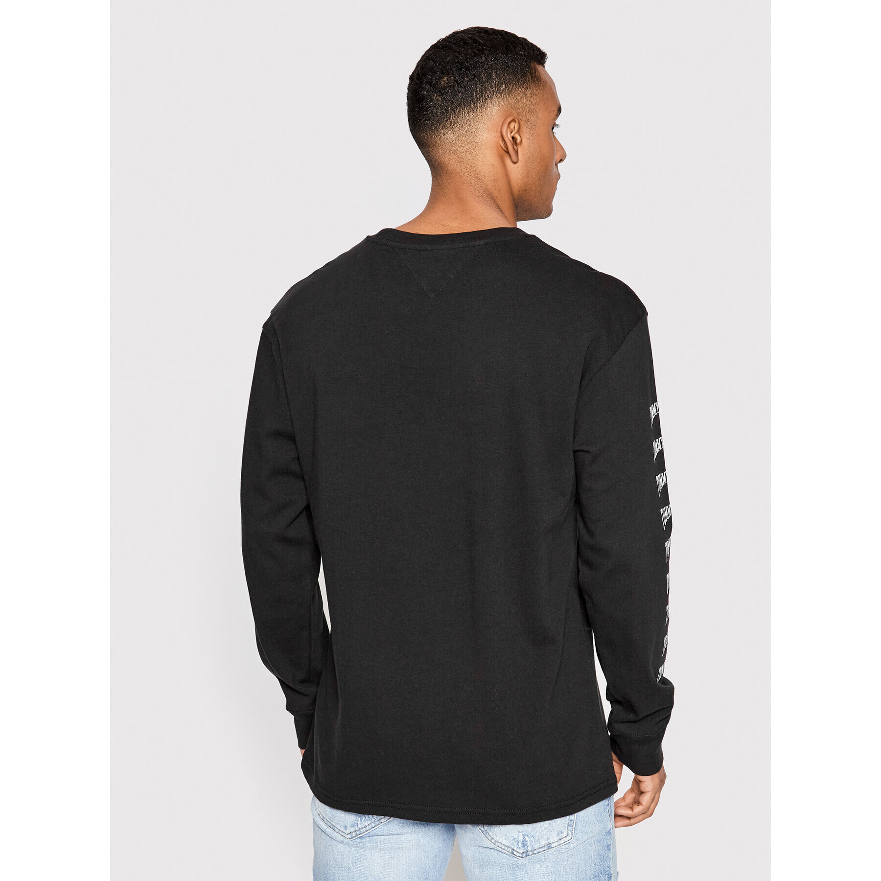 Tommy Jeans Longsleeve Homespon Graphic DM0DM12422 Negru Regular Fit - Pled.ro