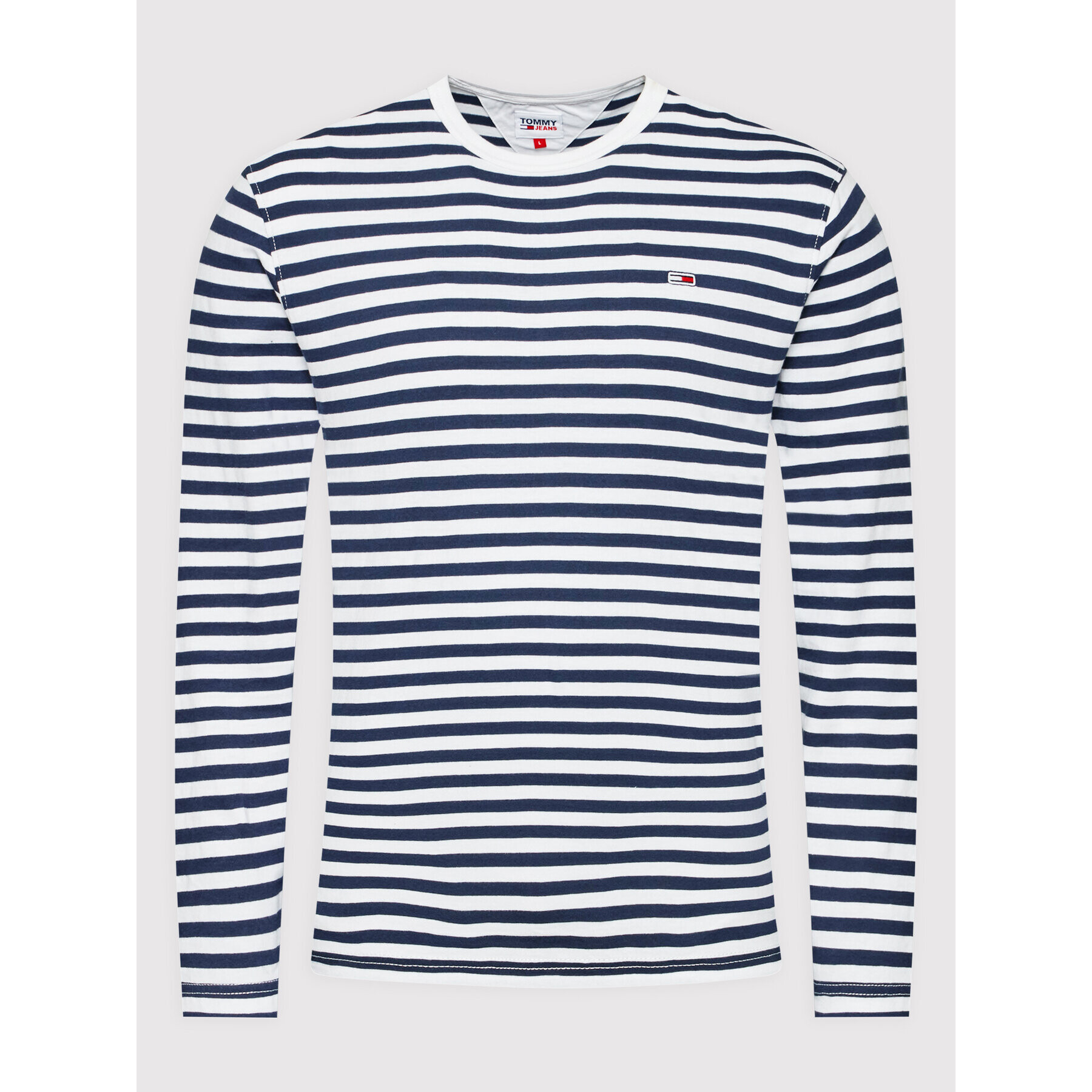 Tommy Jeans Longsleeve Striped DM0DM12474 Alb Regular Fit - Pled.ro