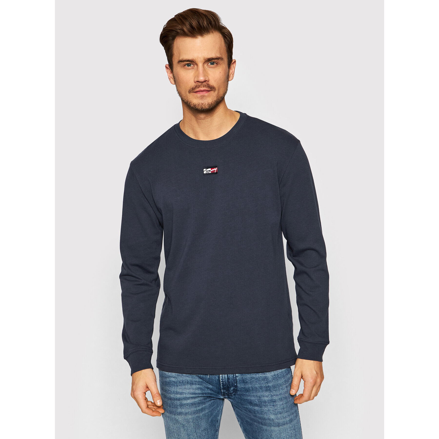 Tommy Jeans Longsleeve Tiny DM0DM11603 Bleumarin Regular Fit - Pled.ro