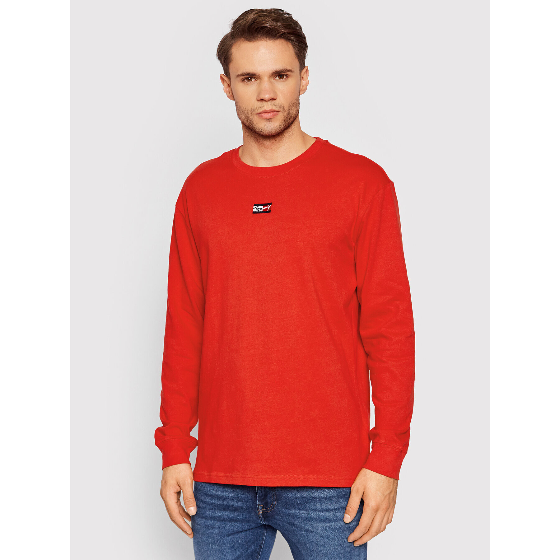 Tommy Jeans Longsleeve Tiny DM0DM11603 Roșu Regular Fit - Pled.ro