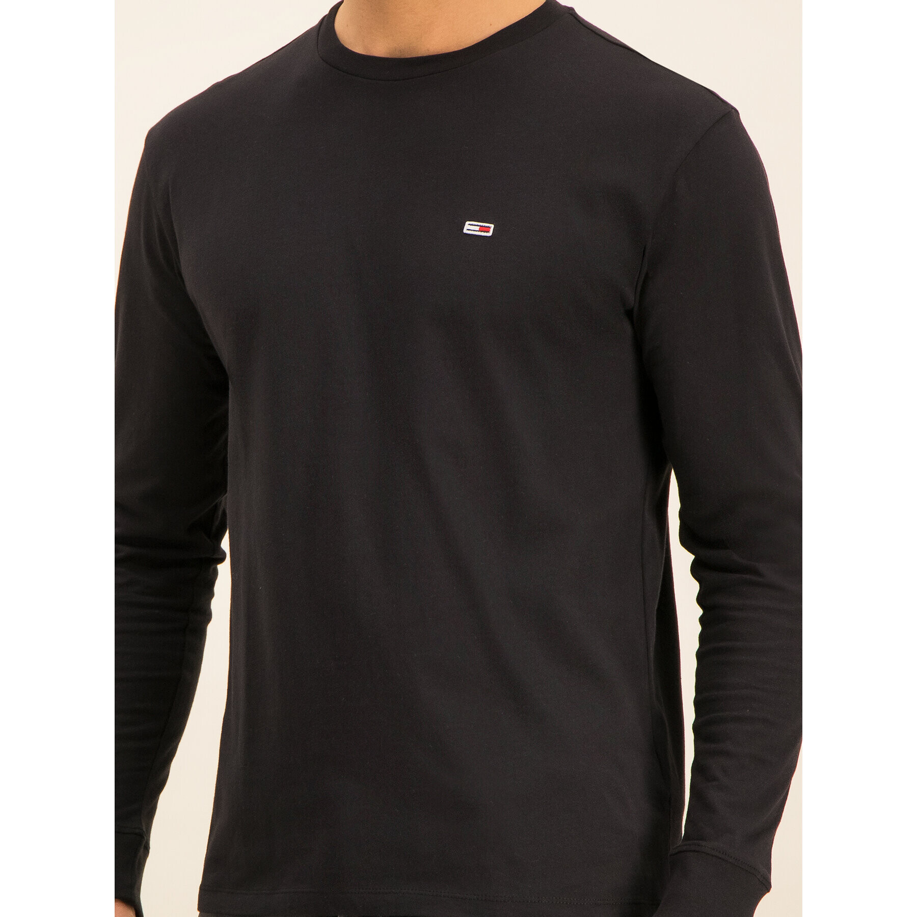 Tommy Jeans Longsleeve Tjm Classics DM0DM06959 Negru Regular Fit - Pled.ro