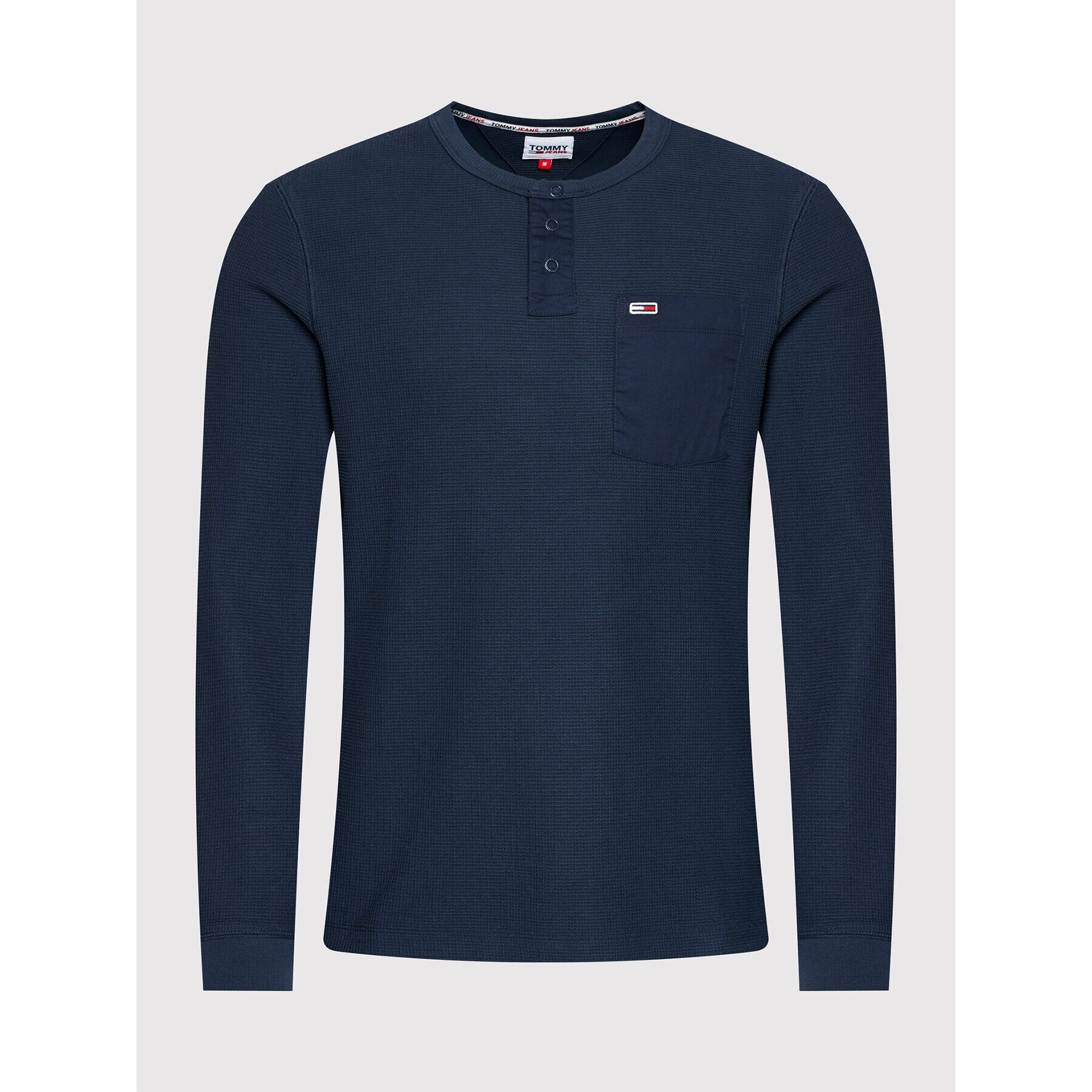 Tommy Jeans Longsleeve Tjm Waffle Pocket Henley DM0DM11062 Bleumarin Regular Fit - Pled.ro