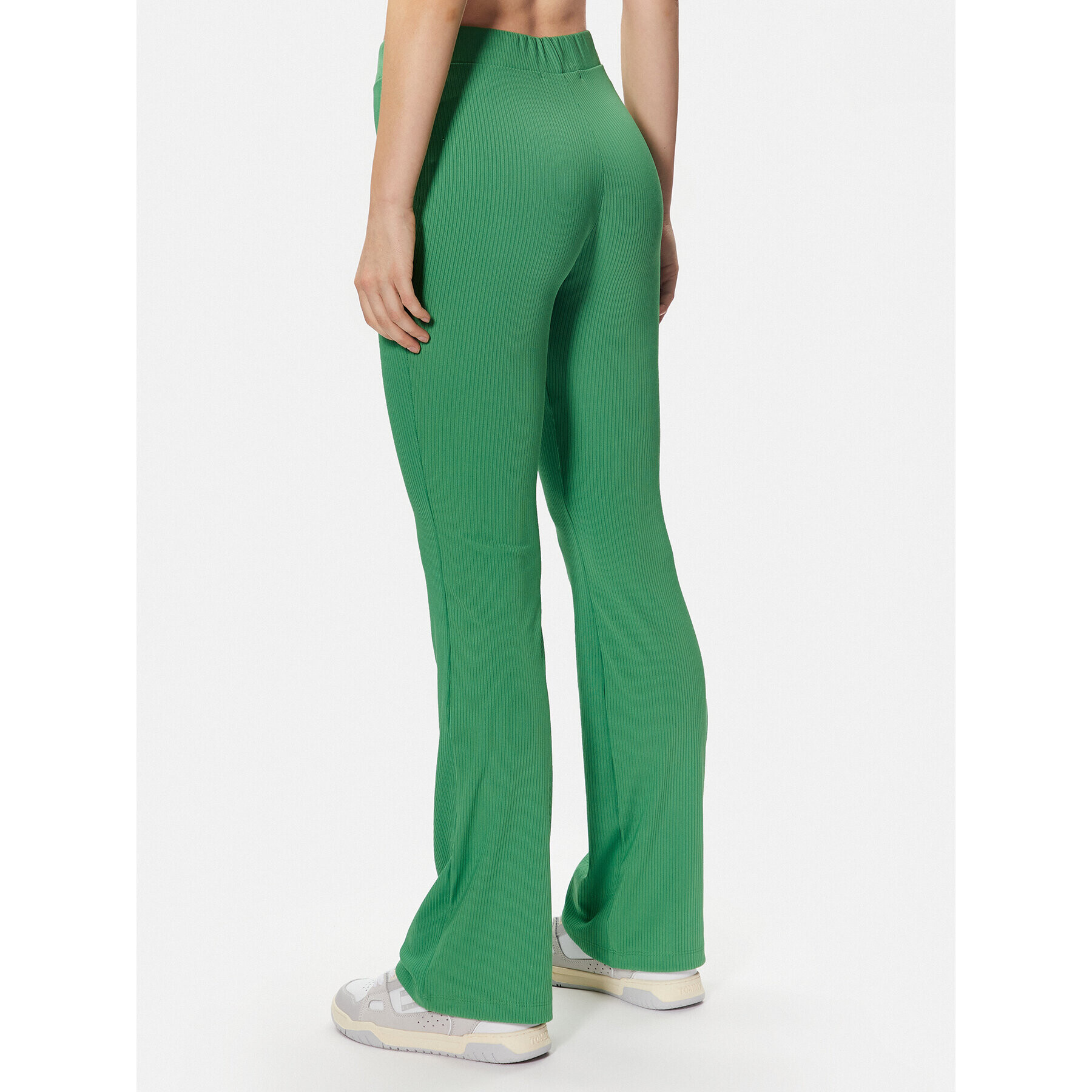 Tommy Jeans Pantaloni din material Badge DW0DW15373 Verde Regular Fit - Pled.ro