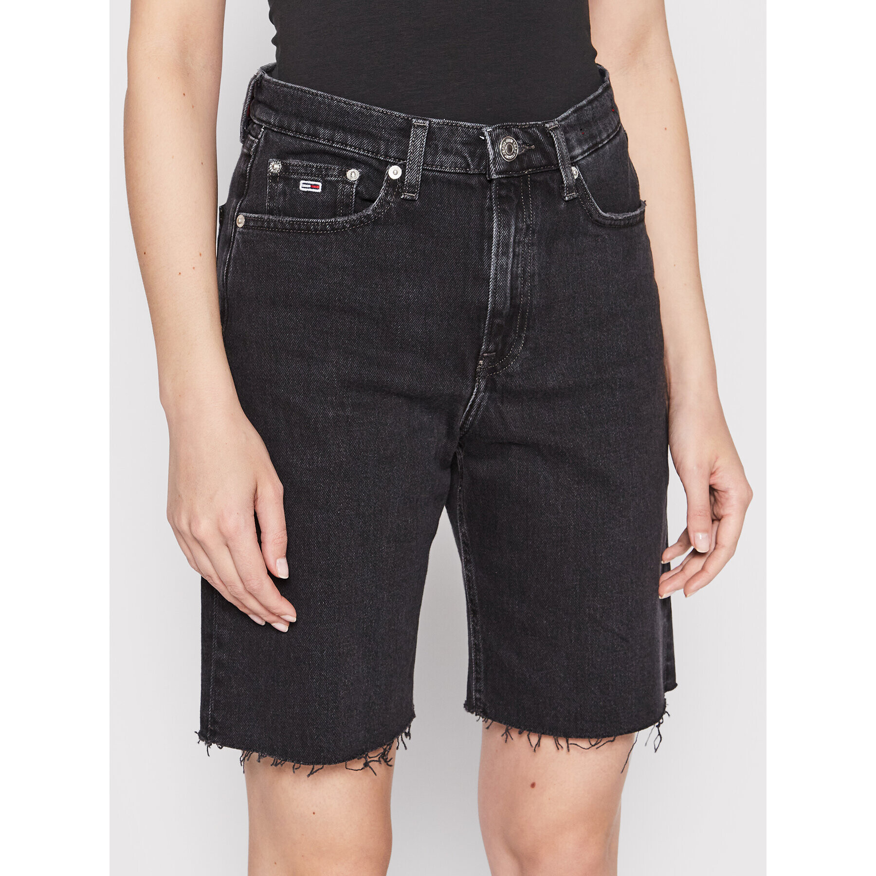 Tommy Jeans Pantaloni scurți de blugi Harper DW0DW12510 Negru Regular Fit - Pled.ro