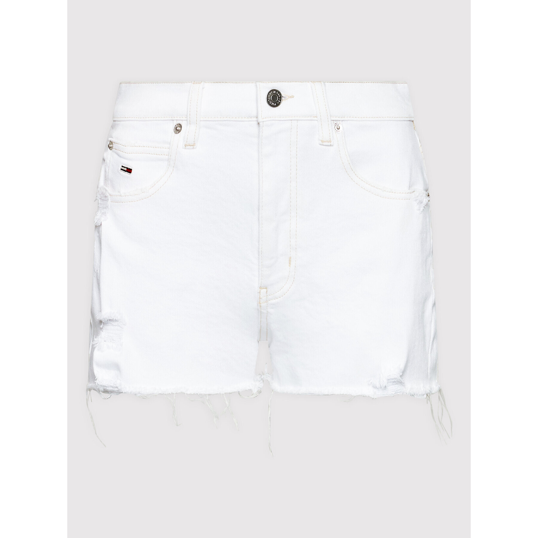 Tommy Jeans Pantaloni scurți de blugi Hotpant DW0DW12455 Alb Regular Fit - Pled.ro