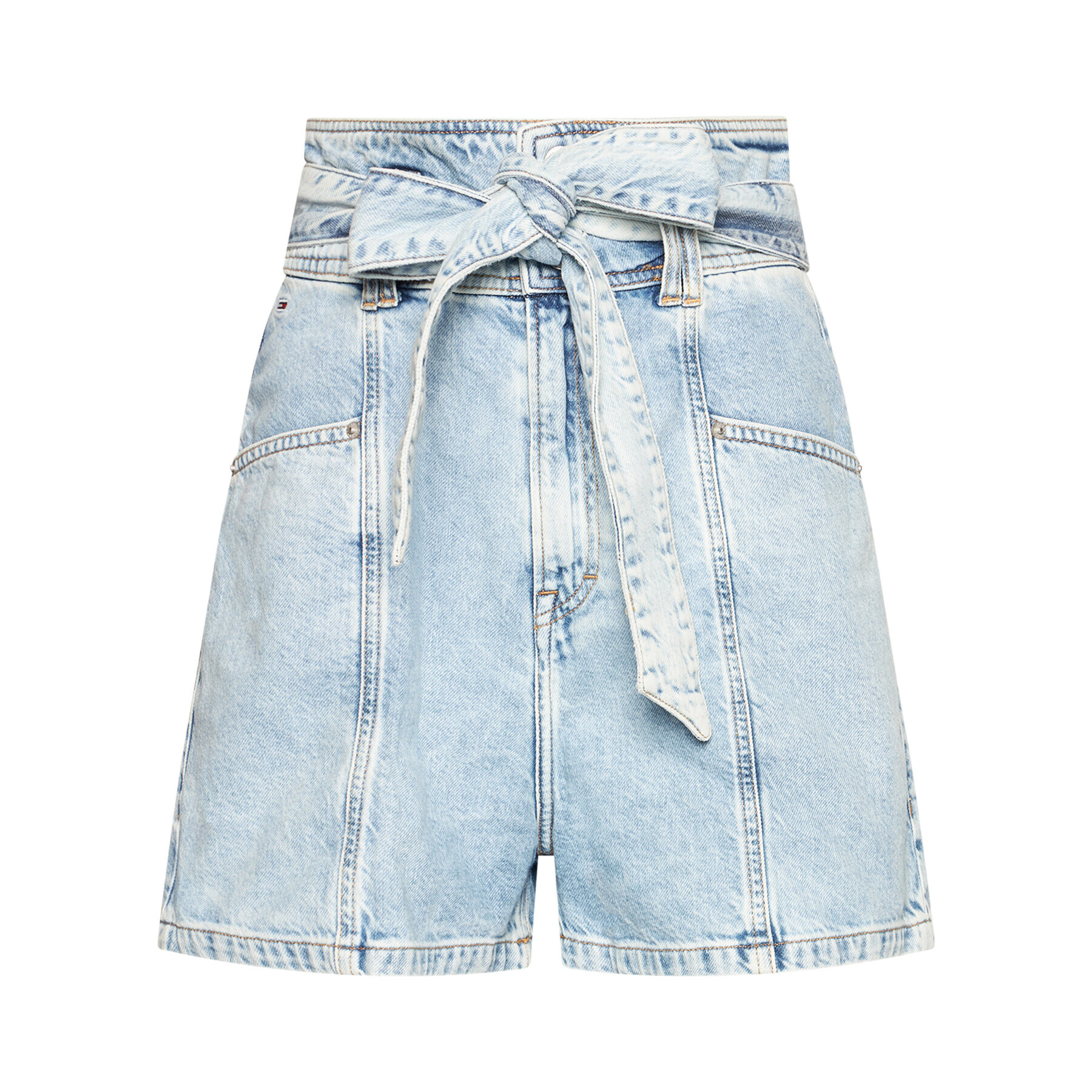 Tommy Jeans Pantaloni scurți de blugi New Paperbag Mom DW0DW10092 Albastru Relaxed Fit - Pled.ro