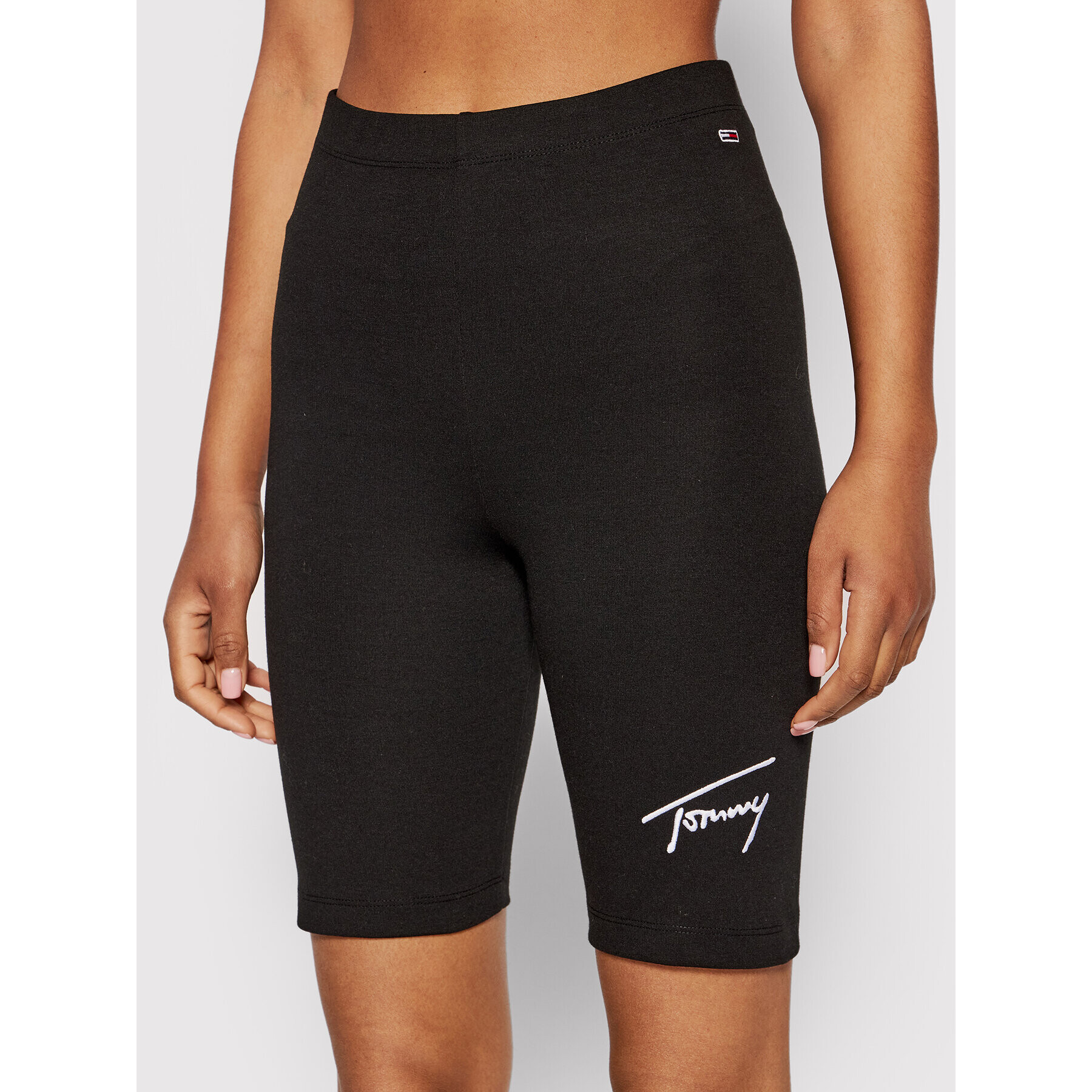 Tommy Jeans Pantaloni scurți sport Signature DW0DW12631 Negru Slim Fit - Pled.ro