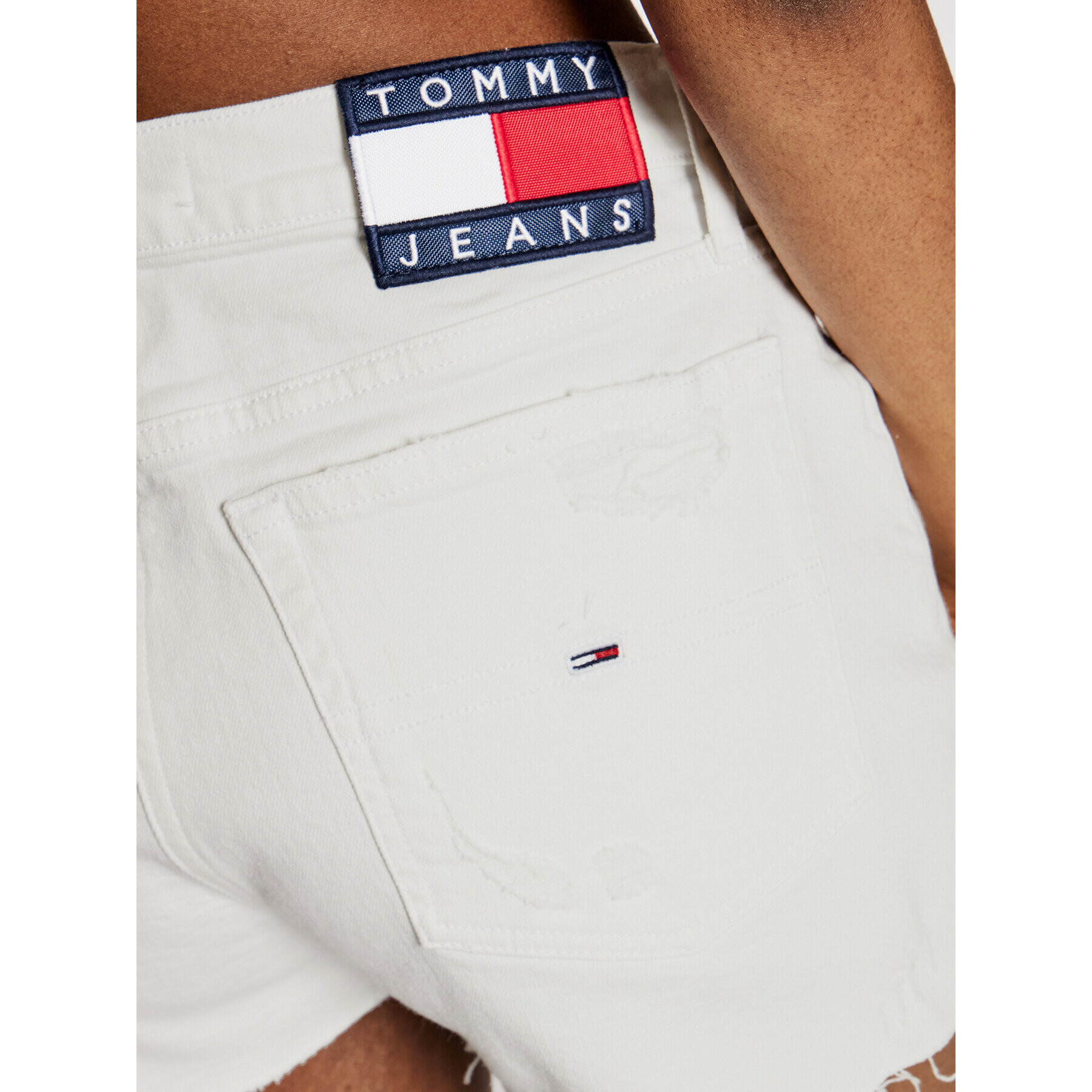 Tommy Jeans Pantaloni scurți de blugi DW0DW10079 Alb Regular Fit - Pled.ro