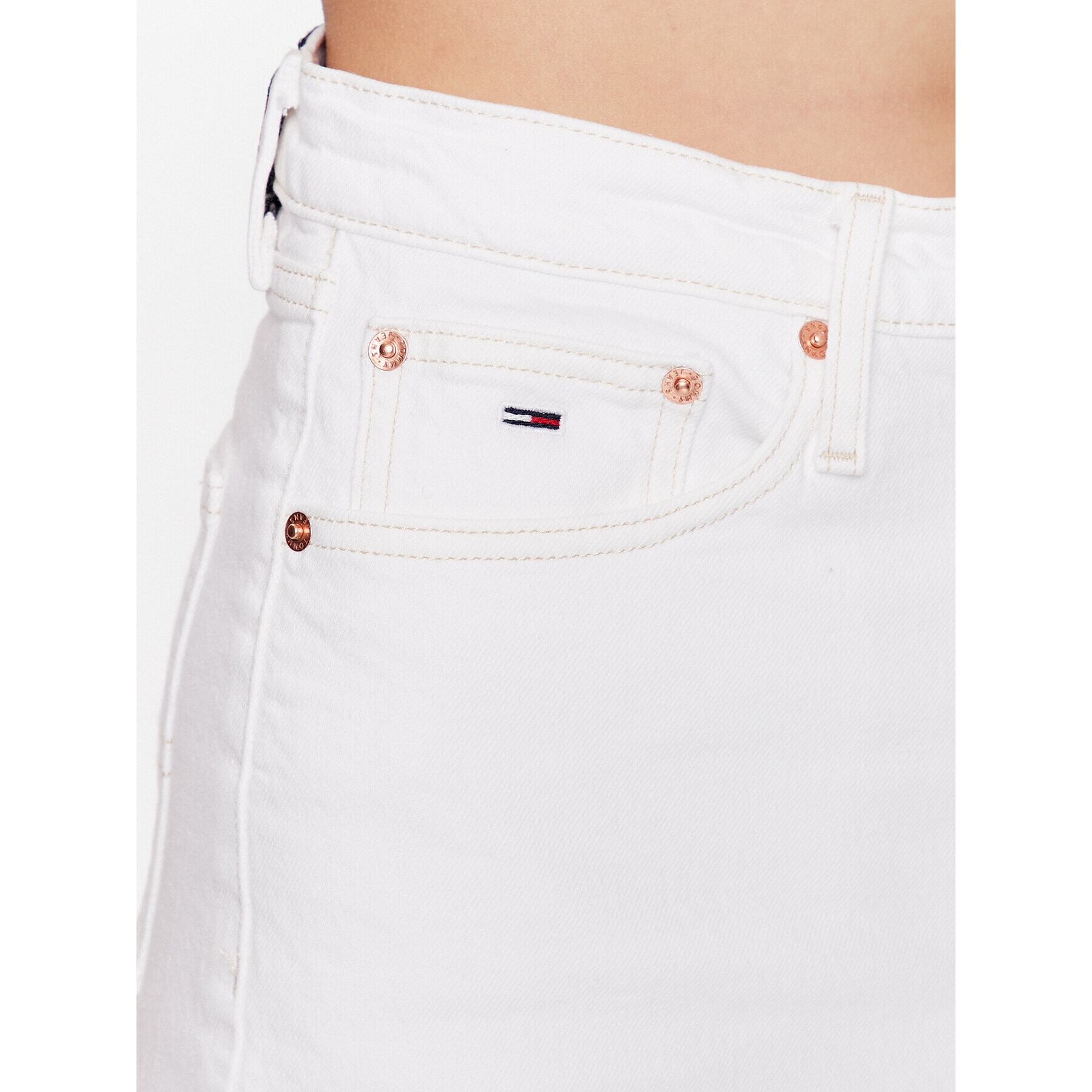 Tommy Jeans Pantaloni scurți de blugi Harper DW0DW15595 Alb Regular Fit - Pled.ro