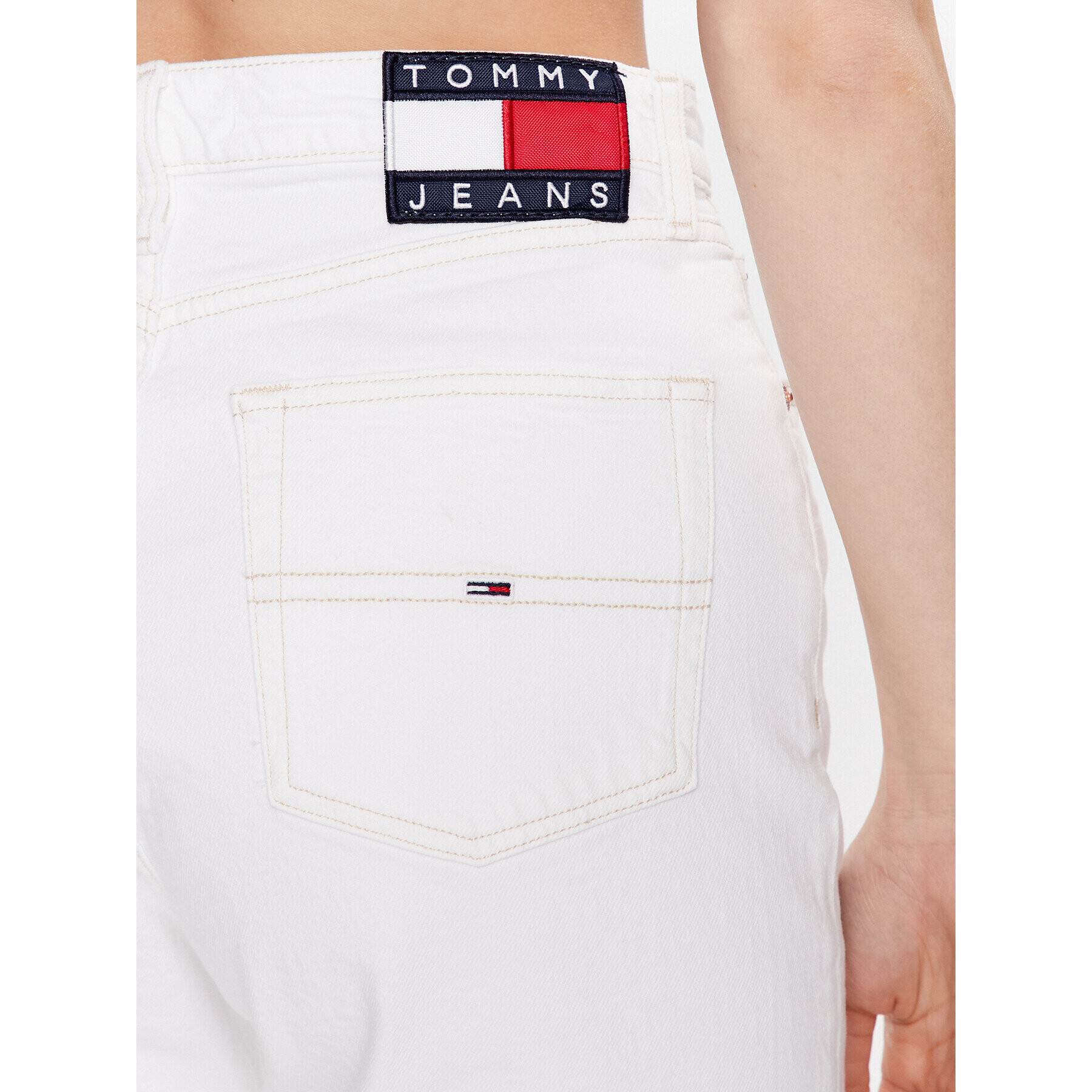 Tommy Jeans Pantaloni scurți de blugi Harper DW0DW15595 Alb Regular Fit - Pled.ro