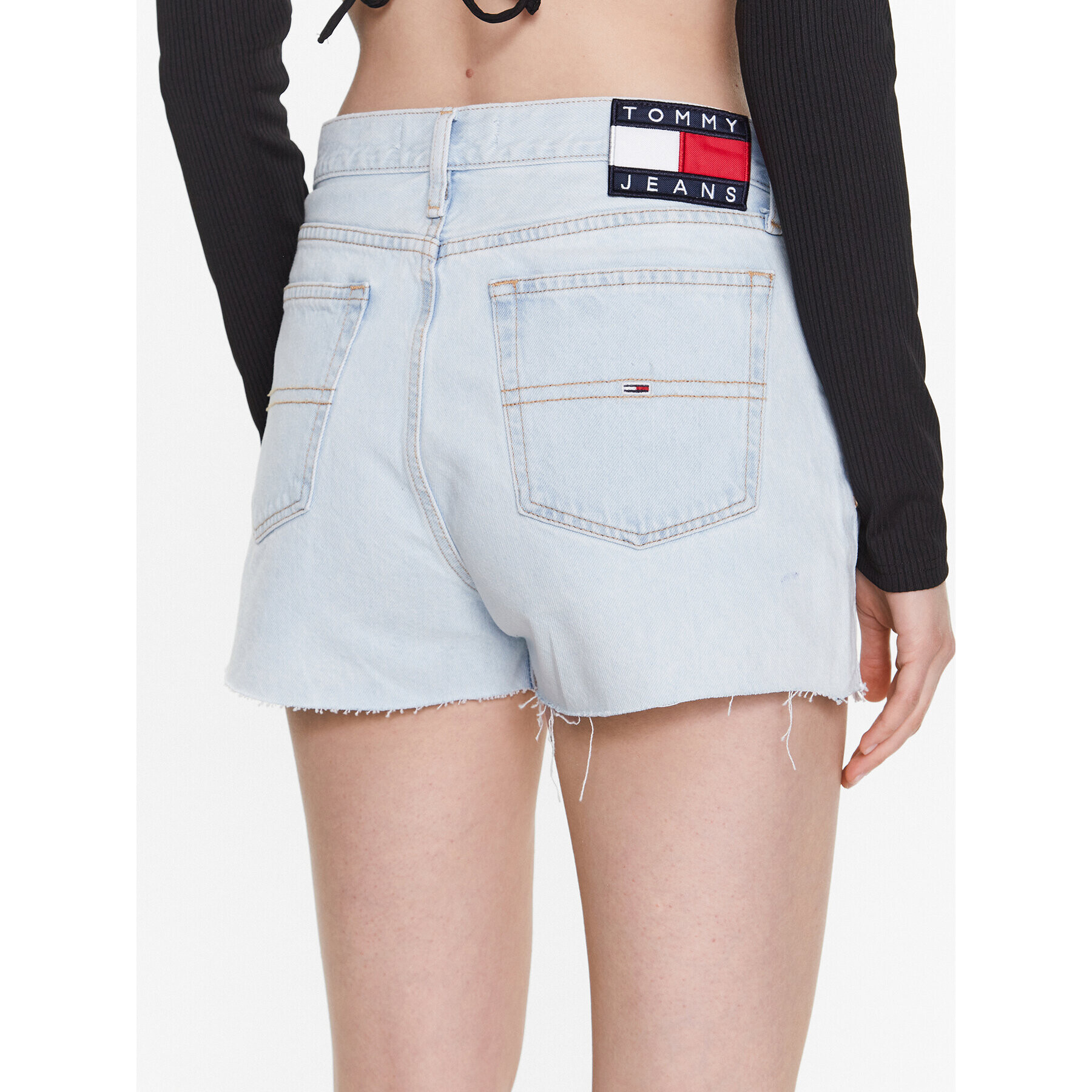 Tommy Jeans Pantaloni scurți de blugi Hotpant DW0DW15593 Albastru Regular Fit - Pled.ro