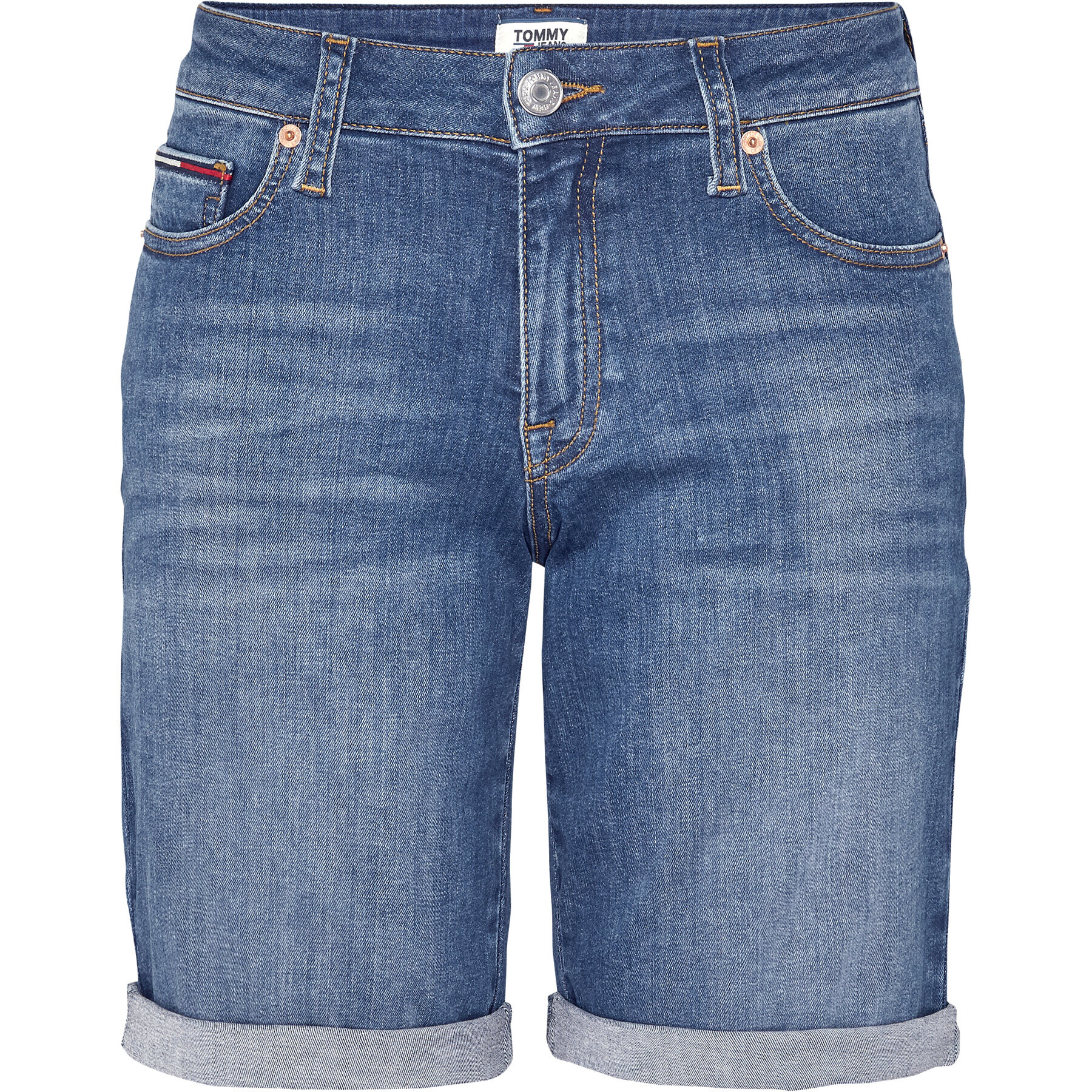 Tommy Jeans Pantaloni scurți de blugi Mid Rise Denim Bermuda DW0DW08214 Bleumarin Regular Fit - Pled.ro