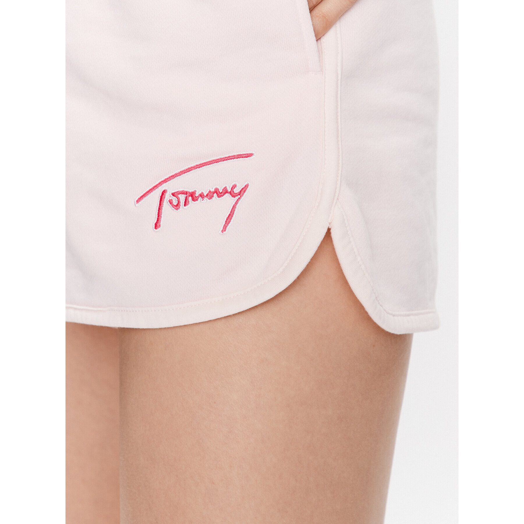 Tommy Jeans Pantaloni scurți sport Dip Dye Signature DW0DW15382 Roz Regular Fit - Pled.ro