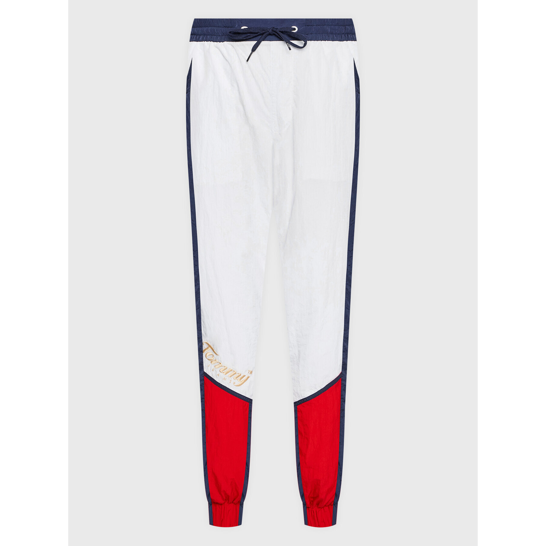 Tommy Jeans Pantaloni trening Archive DW0DW13093 Alb Regular Fit - Pled.ro