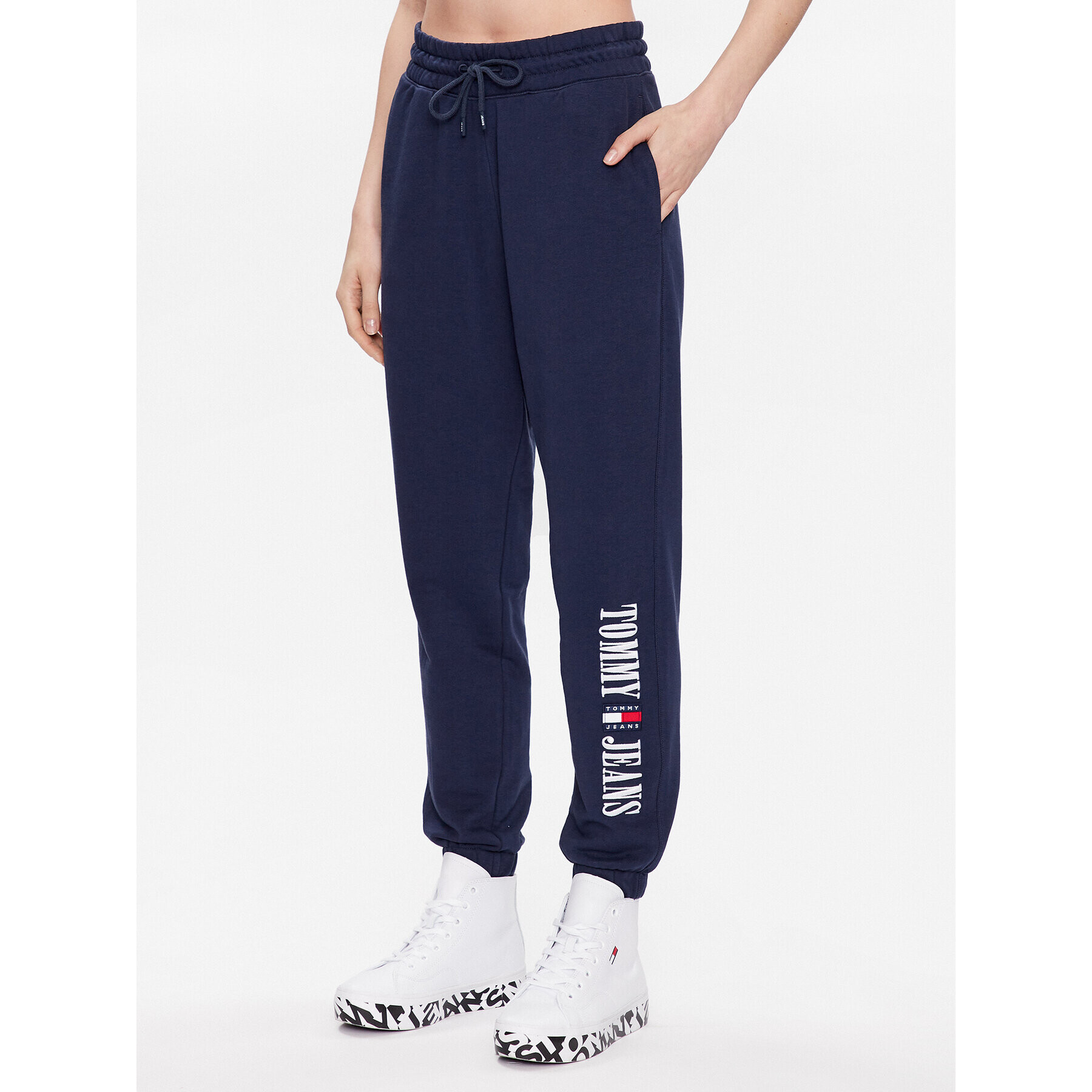 Tommy Jeans Pantaloni trening DW0DW15370 Bleumarin Loose Fit - Pled.ro