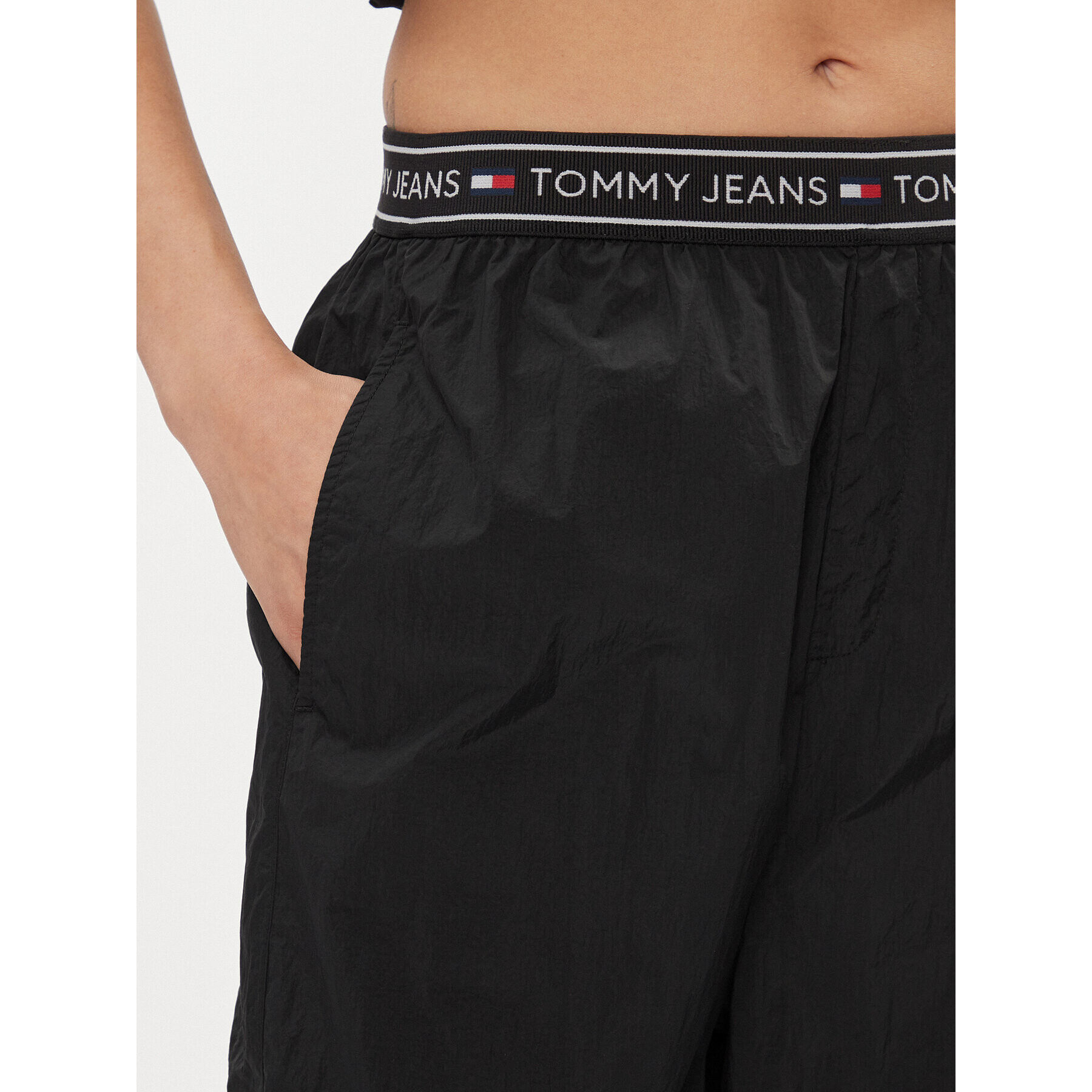 Tommy Jeans Pantaloni trening DW0DW17316 Negru Baggy Fit - Pled.ro